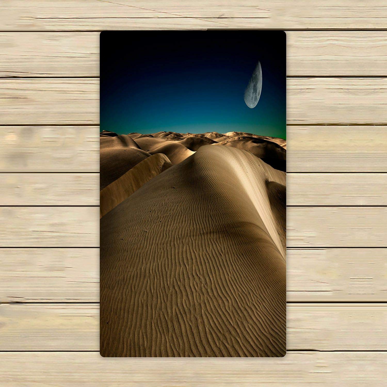 ABPHQTO Night in The Desert Sand Dunes Beach Towel - 16x28 Inch Ultra Absorbent Quick Dry Towel for Pool, Bath, Spa, Travel & Outdoor Activities | Perfect for Beach Trips, Yoga, Gym & Picnics