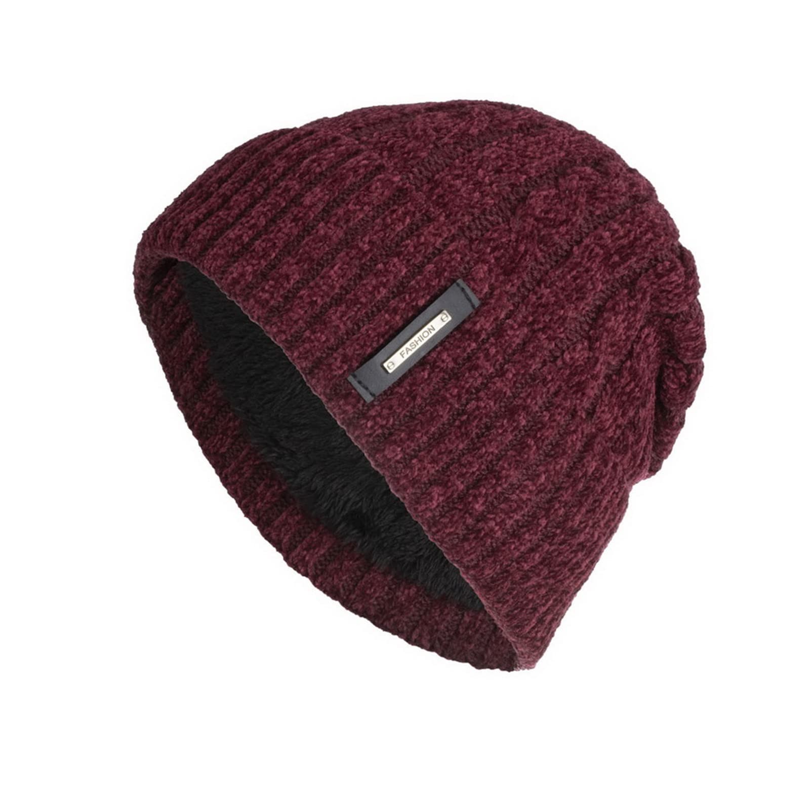 Slouchy Knit Beanie Hat for Men & Women - Warm Winter Skull Cap with Striped & Plain Styles - Cozy Cuffed Stocking Hat for Outdoor Activities, Skiing & Casual Wear