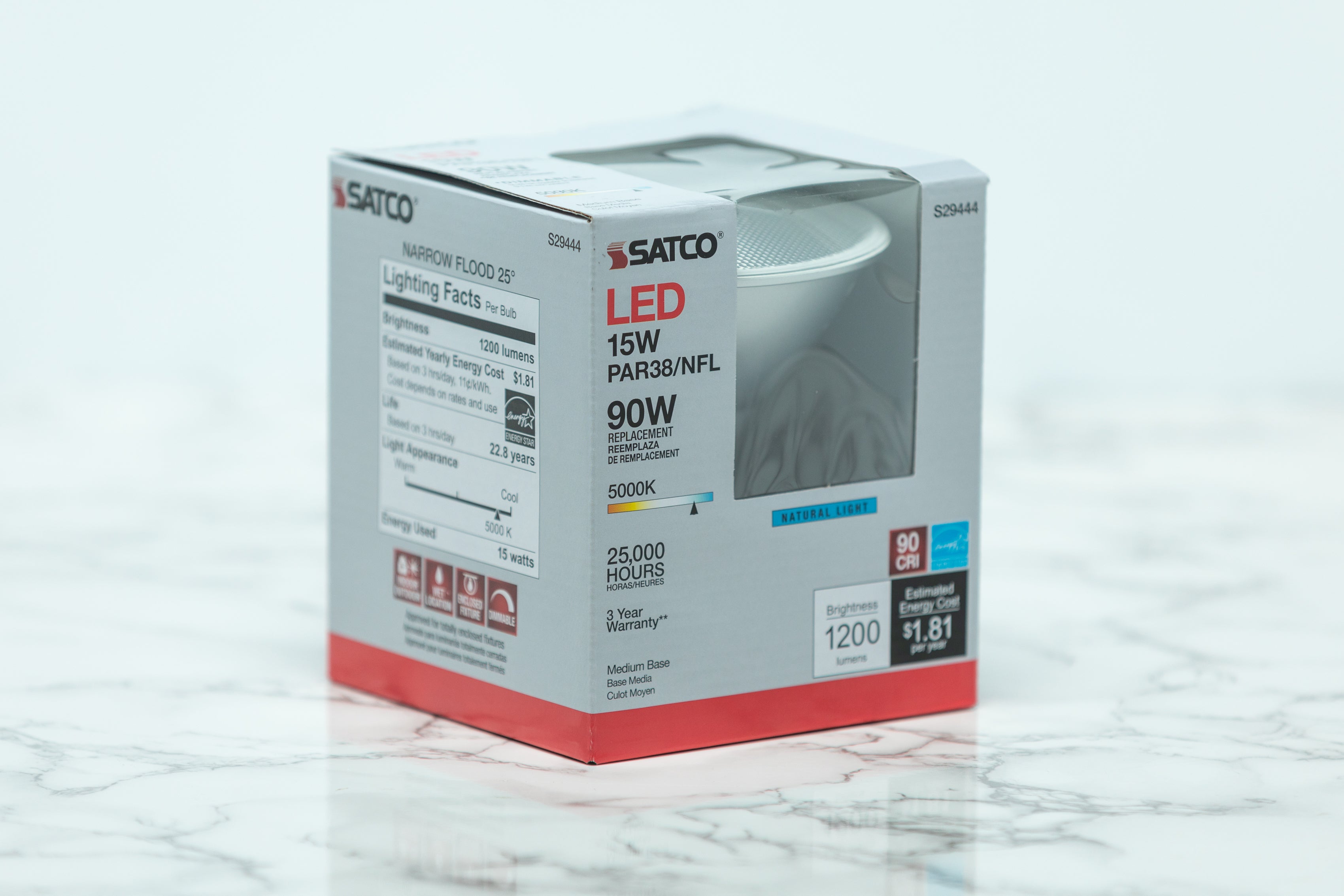 Satco Wet Location Recessed Can LED Light Bulb - Damp Rated for Bathrooms, Kitchens & Outdoor Use - Energy Efficient Lighting Solution