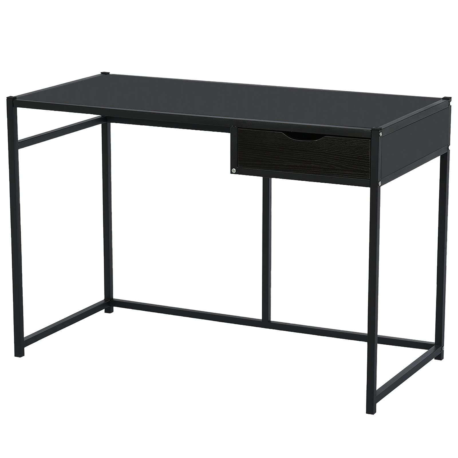 FABFEGU Teak Wood Desk Shelf - Multifunctional Computer Desk with Drawer, Spacious Writing Workstation for Home Office, Study & Workspace Organization