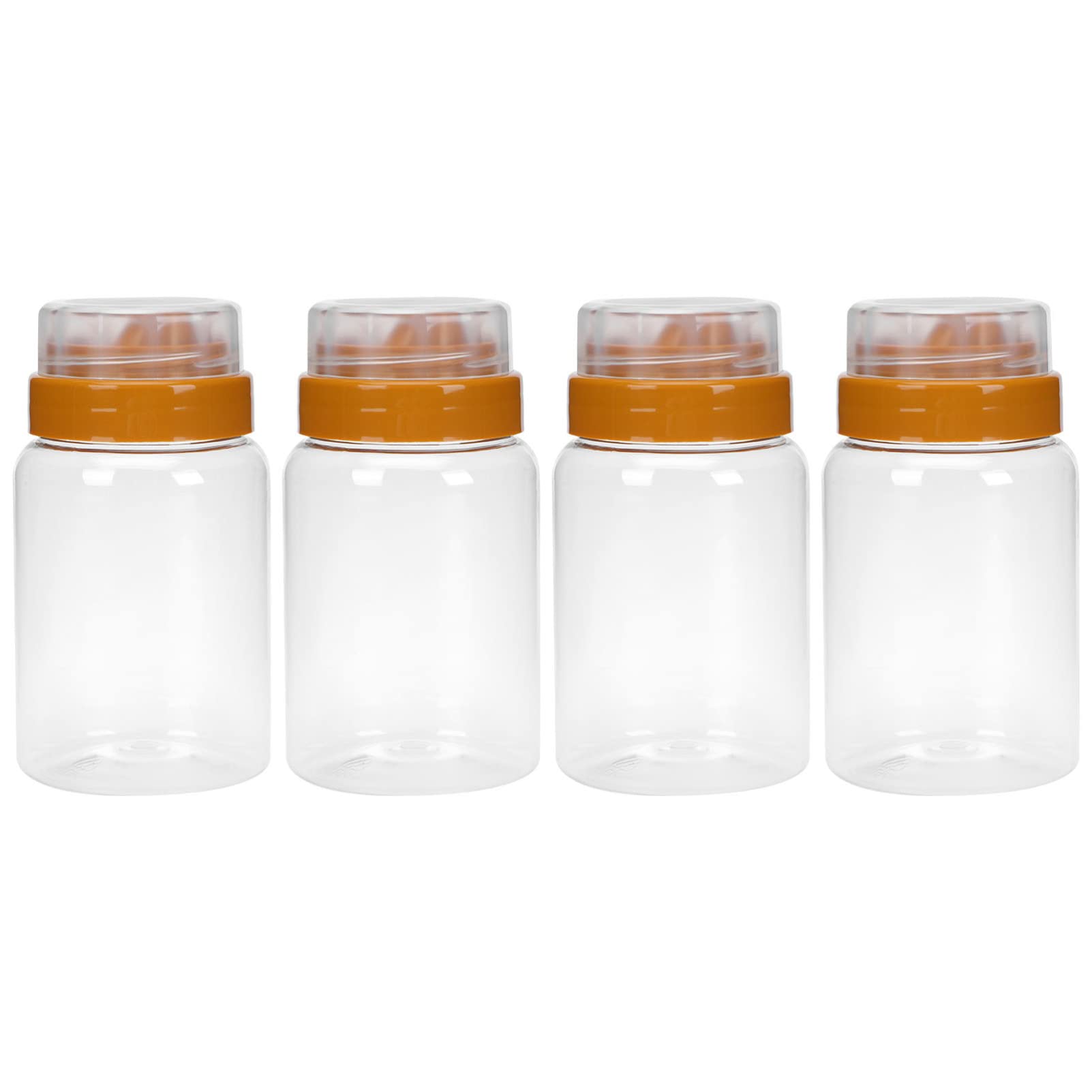 NUOBESTY 4-Piece Plastic Honey Jars with Airtight Lids - Food Storage Containers for Kitchen, Pantry & Restaurant | Perfect for Honey, Syrup, Jam & DIY Crafts