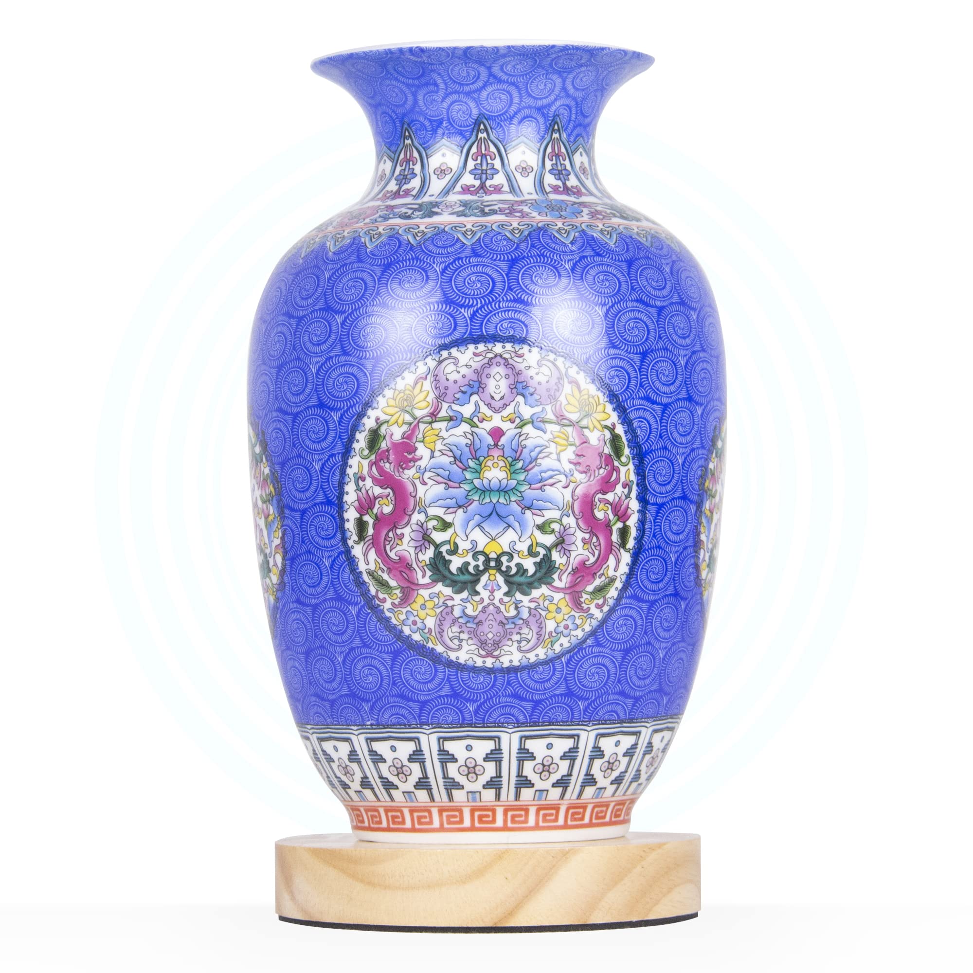 Hand-Painted Chinese Style Ceramic Table Lamp with White Glaze - Elegant Decorative Lighting for Living Room, Bedroom & Office | Perfect for Home Decor, Feng Shui & Relaxing Ambience