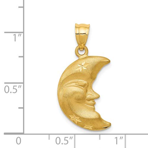 Roy Rose Jewelry 14K Yellow Gold Moon Charm Pendant Necklace - Elegant Celestial Jewelry for Women, Perfect Gift for Birthday, Anniversary & Special Occasions