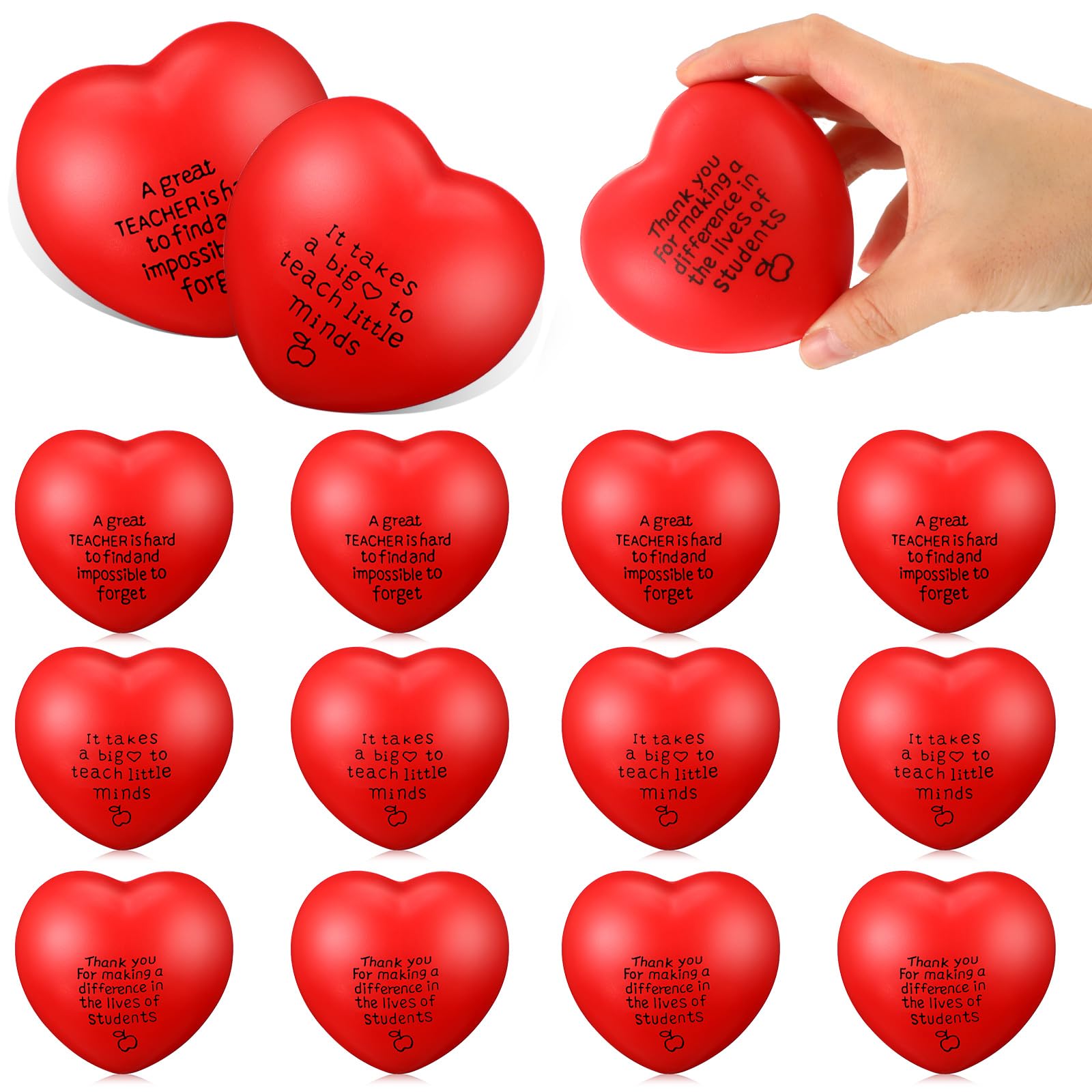 **Leyndo 12-Pack Heart Shaped Stress Balls for Teachers - Bulk Anxiety Relief Toys, Motivational Gifts for Educators, Staff & Coworkers - Perfect for Teacher Appreciation, Thank You Gifts & Office Stress Relief**    *(Use Cases: Ideal for classroom stress relief, teacher appreciation events, office gifts, coworker recognition, and anxiety management.)*