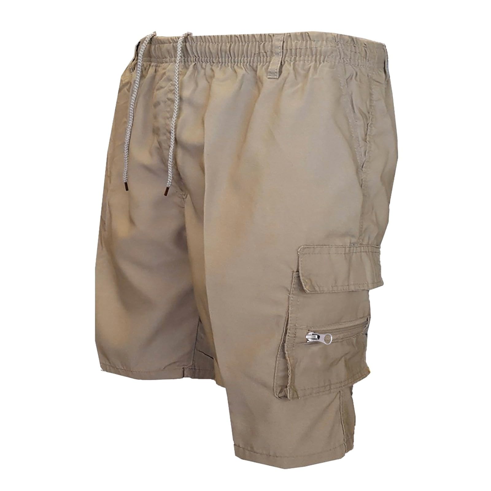 **Men's Cargo Shorts - Relaxed Fit Summer Shorts with Multiple Pockets, Elastic Waist & Drawstring - Plus Size Available - Perfect for Outdoor Activities, Hiking, Travel & Casual Wear**