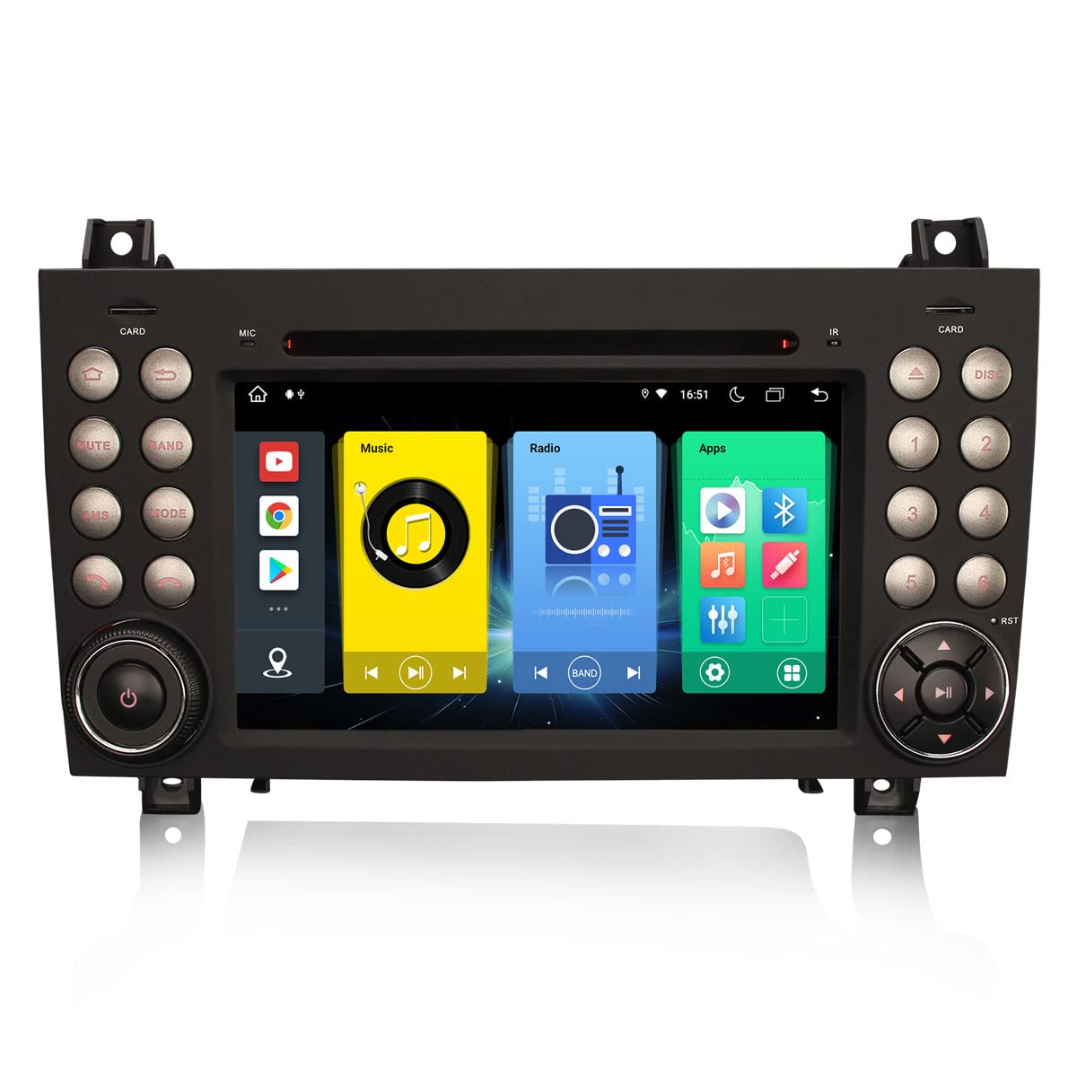 8-Core Android 13 Car Stereo with GPS Navigation for Mercedes-Benz SLK Class R171 (SLK200/SLK280) - Apple CarPlay, DSP, Bluetooth 5.0, WiFi, DAB+, DVB-T2, 64GB ROM - Perfect for Road Trips & Daily Commuting