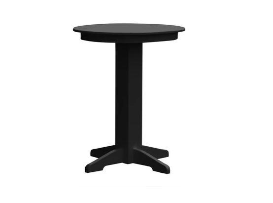 A & L Furniture Round Bar Table with Free 2 Umbrella Holes - Perfect for Patio, Deck, Poolside & Outdoor Dining