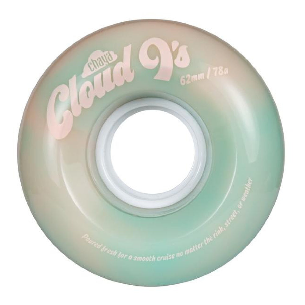Chaya Cloud 9's 62mm Roller Skate Wheels - 4 Pack Set for Indoor & Outdoor Skating, Rink, Park & Street Use