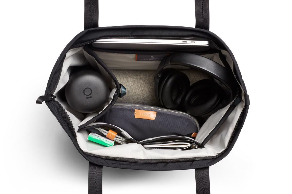 Bellroy Tokyo Tote Bag 2nd Edition - Waterproof Laptop Tote for Women & Men, 15L Casual Work Shoulder Bag in Raven Black - Perfect for Office, Travel & Daily Commute