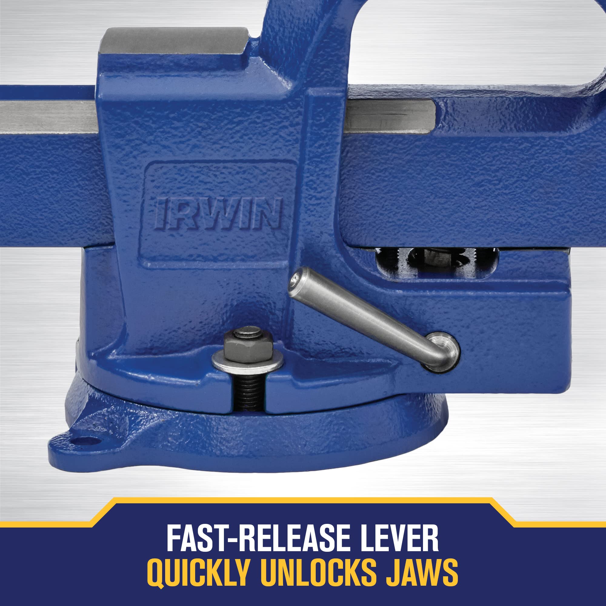 IRWIN Bench Vise 6-Inch Quick Adjust Clamp (1959551) - Heavy Duty Metalworking Tool for Woodworking, DIY Projects & Garage Workshop Use