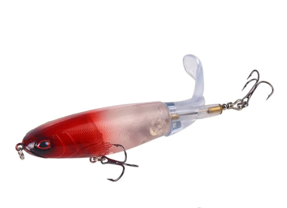 Whopper Popper Fishing Lure - Soft Rotating Tail Artificial Bait for Bass, Trout & Pike - Topwater Fishing Lures for Freshwater & Saltwater