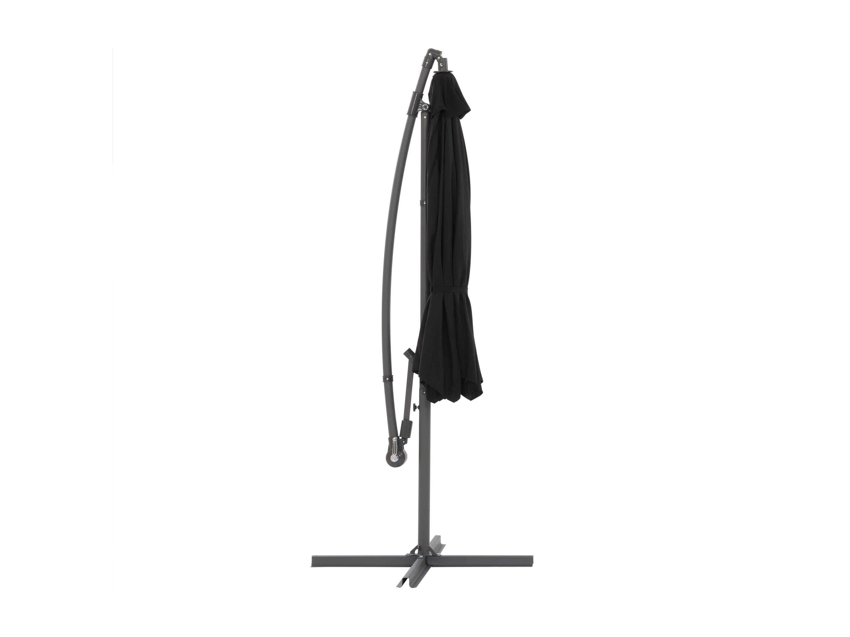 9.5ft Tilting Offset Patio Umbrella - Adjustable Cantilever Outdoor Umbrella with Wind Vent, Heavy Duty Steel Frame - Perfect for Poolside, Backyard, Deck, and Garden Shade (Black)