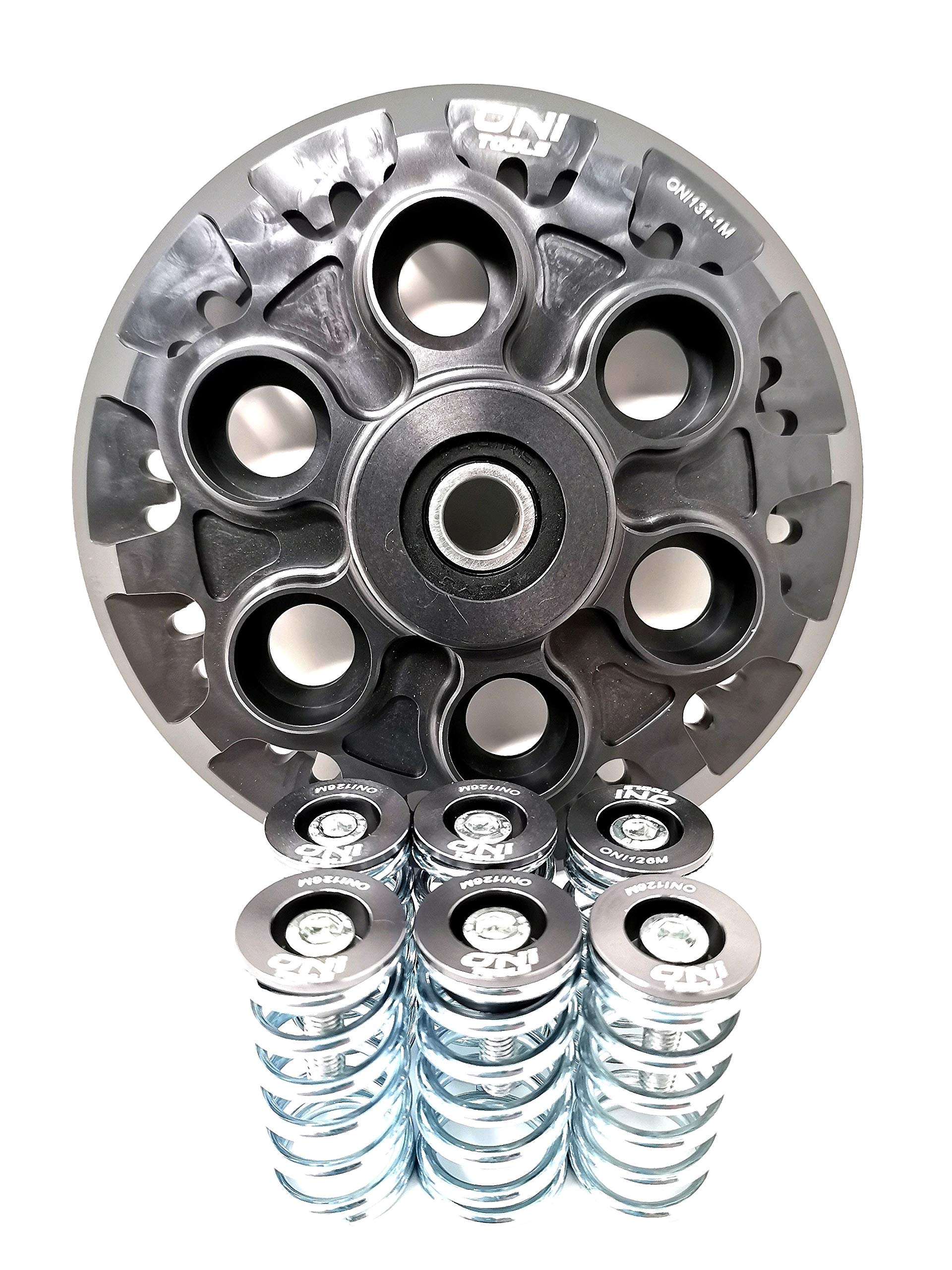 **Ducati Dry Clutch Pressure Plate Kit - Oni Tools Gray Replacement with Teeth & Springs Cap Bolts for Ducati Motorcycles - Perfect for Racing & Performance Upgrades**