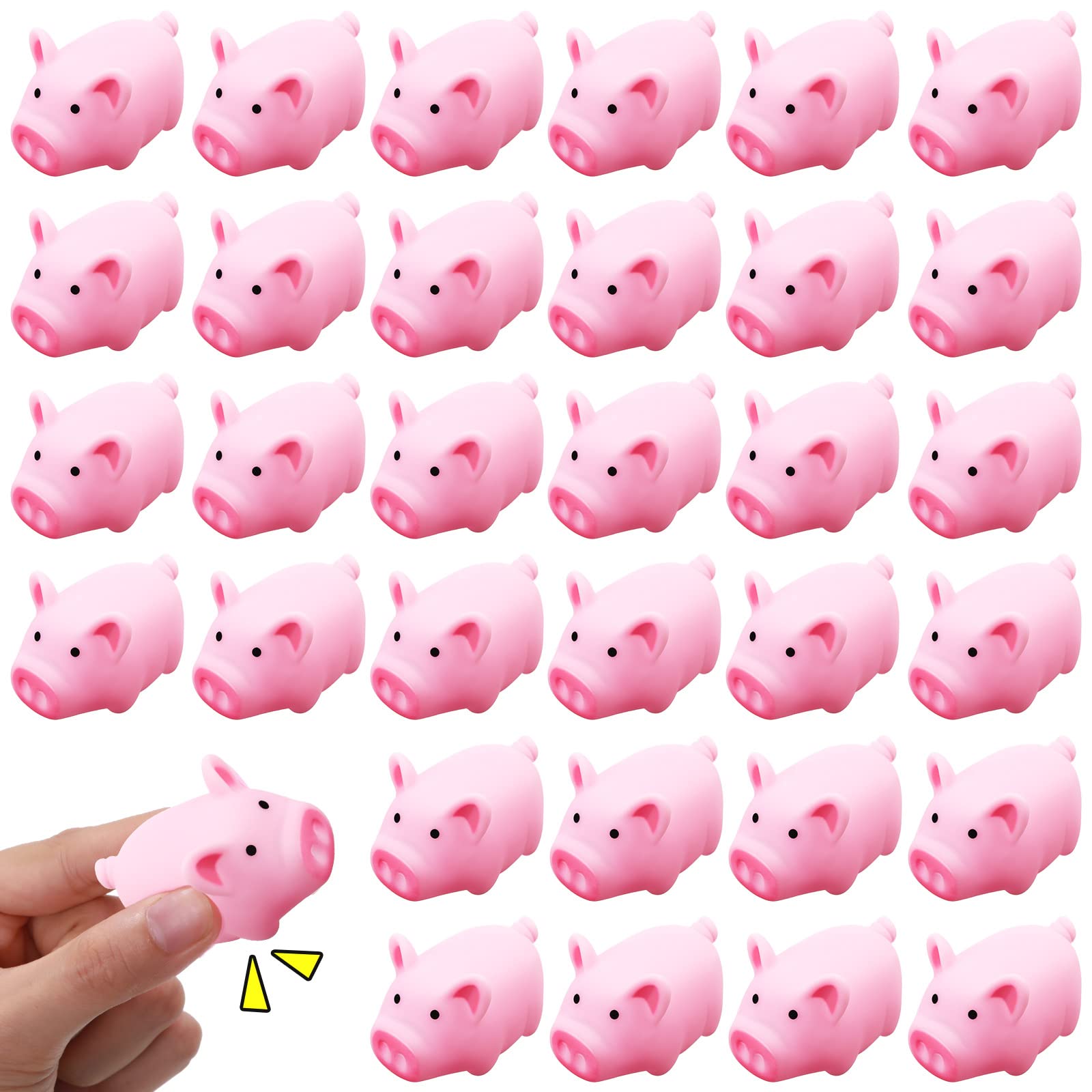 100 Pcs Mini Rubber Pig Bath Toys - Pink Piggy Float Squeak Toys for Baby Shower, Halloween, Christmas Party, Birthday Gift, 2.25 x 1.5 x 1.5 Inches - Perfect for Bathtub Fun, Pool Parties, and Kids' Sensory Play