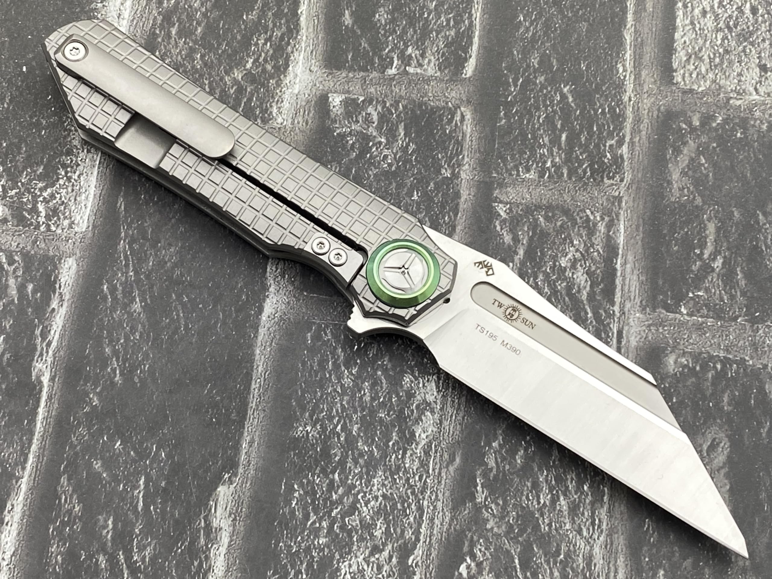 TwoSun TS195 Titanium Folding Knife - M390 Steel Blade, Compact Pocket Knife for Camping, Hiking & Outdoor Survival | EDC Gear & Tactical Knife Collection