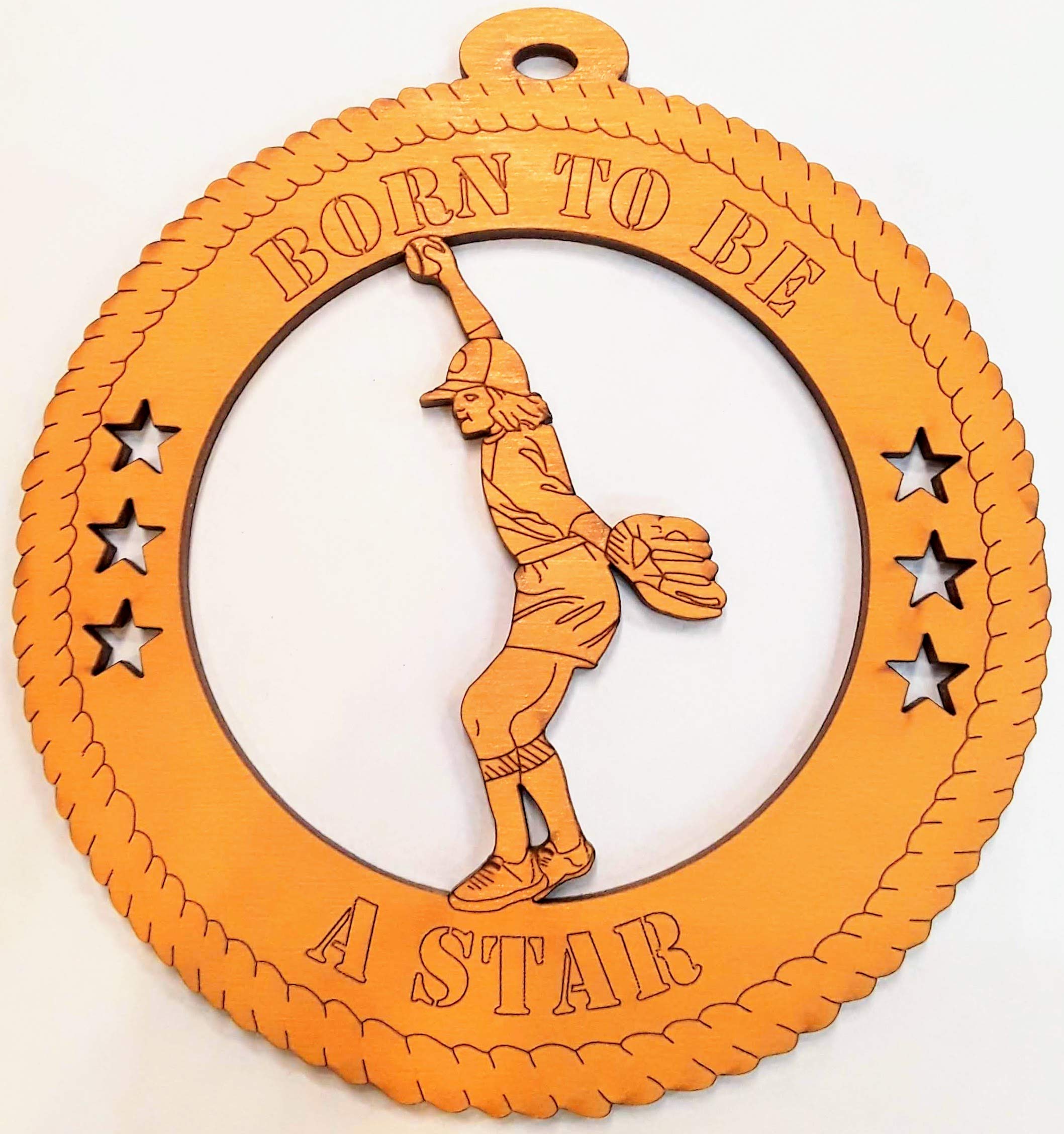 Handmade Wooden Softball Ornament - Personalized Baseball Gift for Players & Fans - Perfect for Christmas Tree Decor, Sports Memorabilia Display, and Team Spirit Gifts
