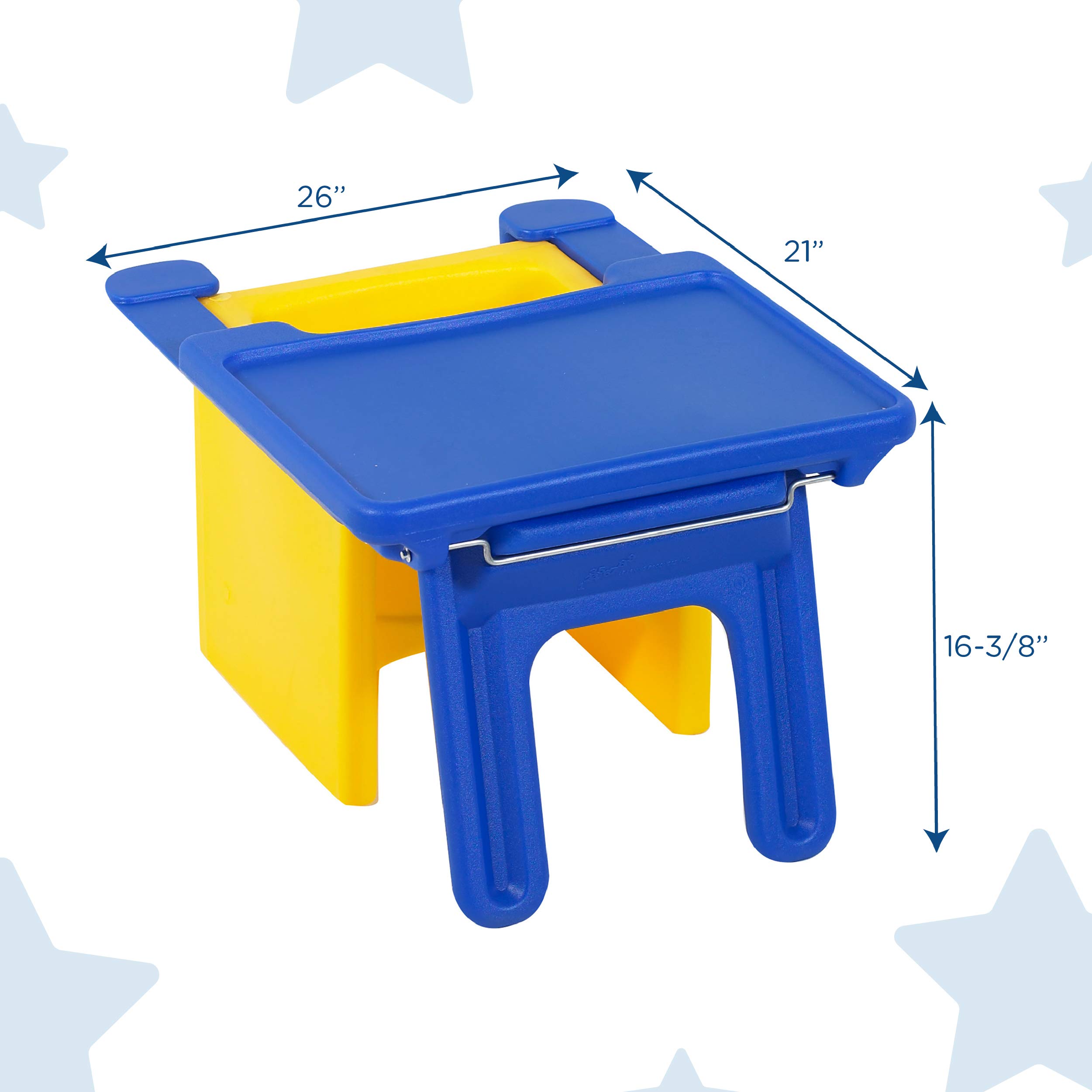 Children's Factory Edutray Kids Desk – Convertible Cube Chair to Desk, Space-Saving Toddler Study Table for Homeschool & Classroom – Safe, Durable & Easy to Clean – Perfect for Learning, Drawing & Playtime Activities