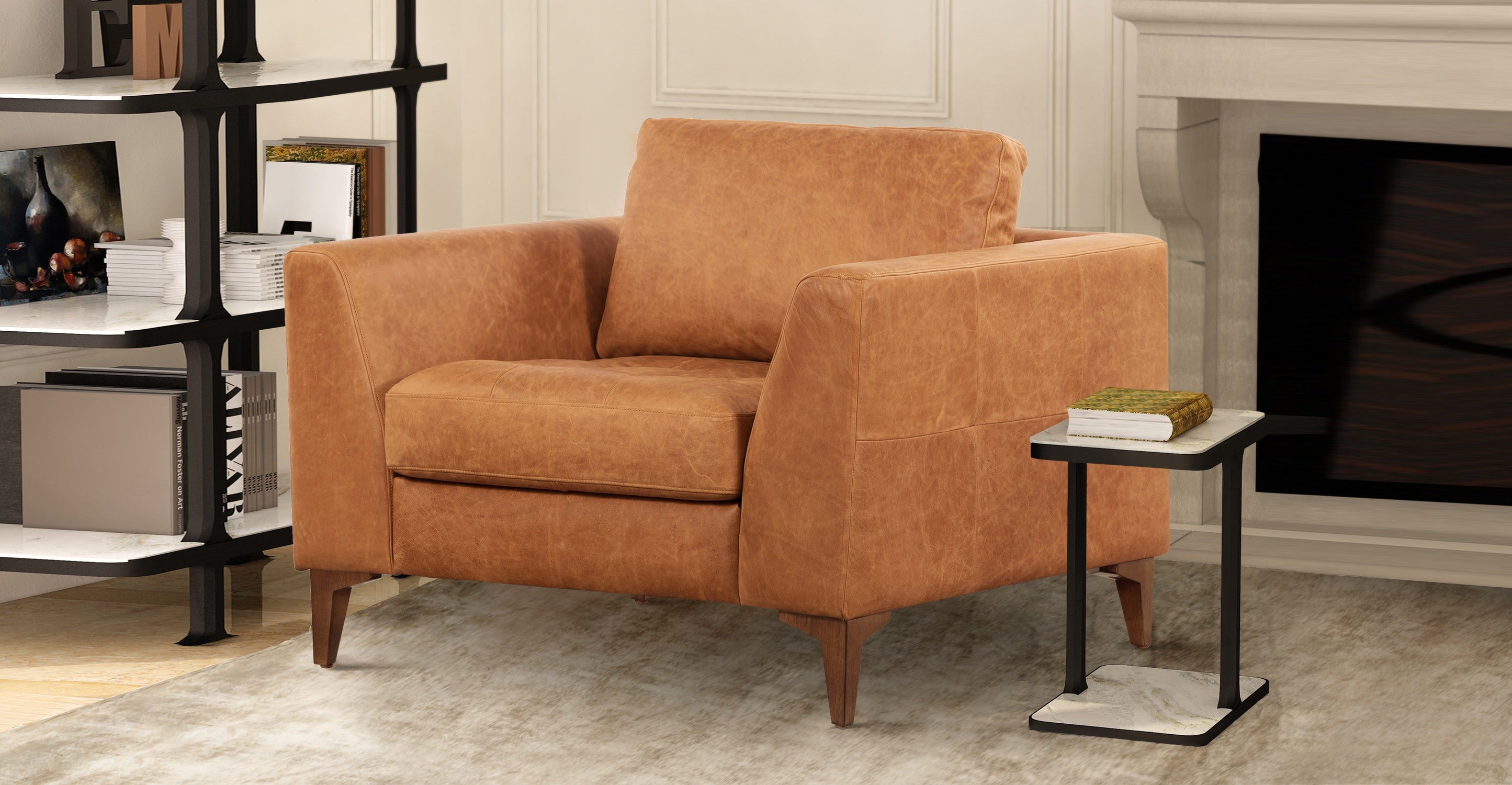 Calle Lounge Chair - Modern Accent Chair for Living Room, Bedroom, or Office - Comfortable Reading & Relaxation Chair with Sturdy Frame
