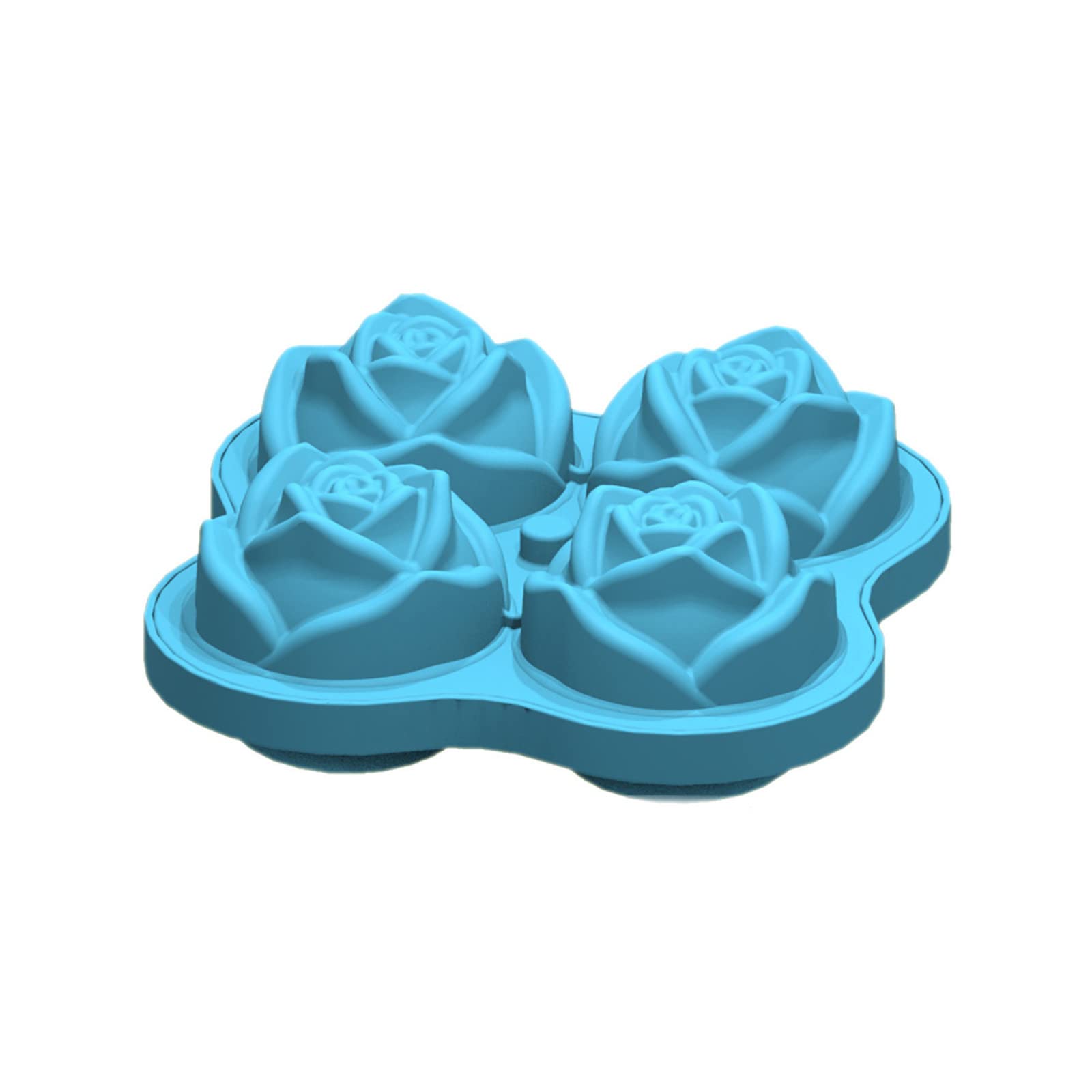 Zerlibeaful 4/6 Pack Silicone Ice Cube Trays - Whiskey Ice Rose Molds for Cocktails, Small Ice Cube Maker for Drinks, Bars, Parties & Home Use (Size B, One Size)