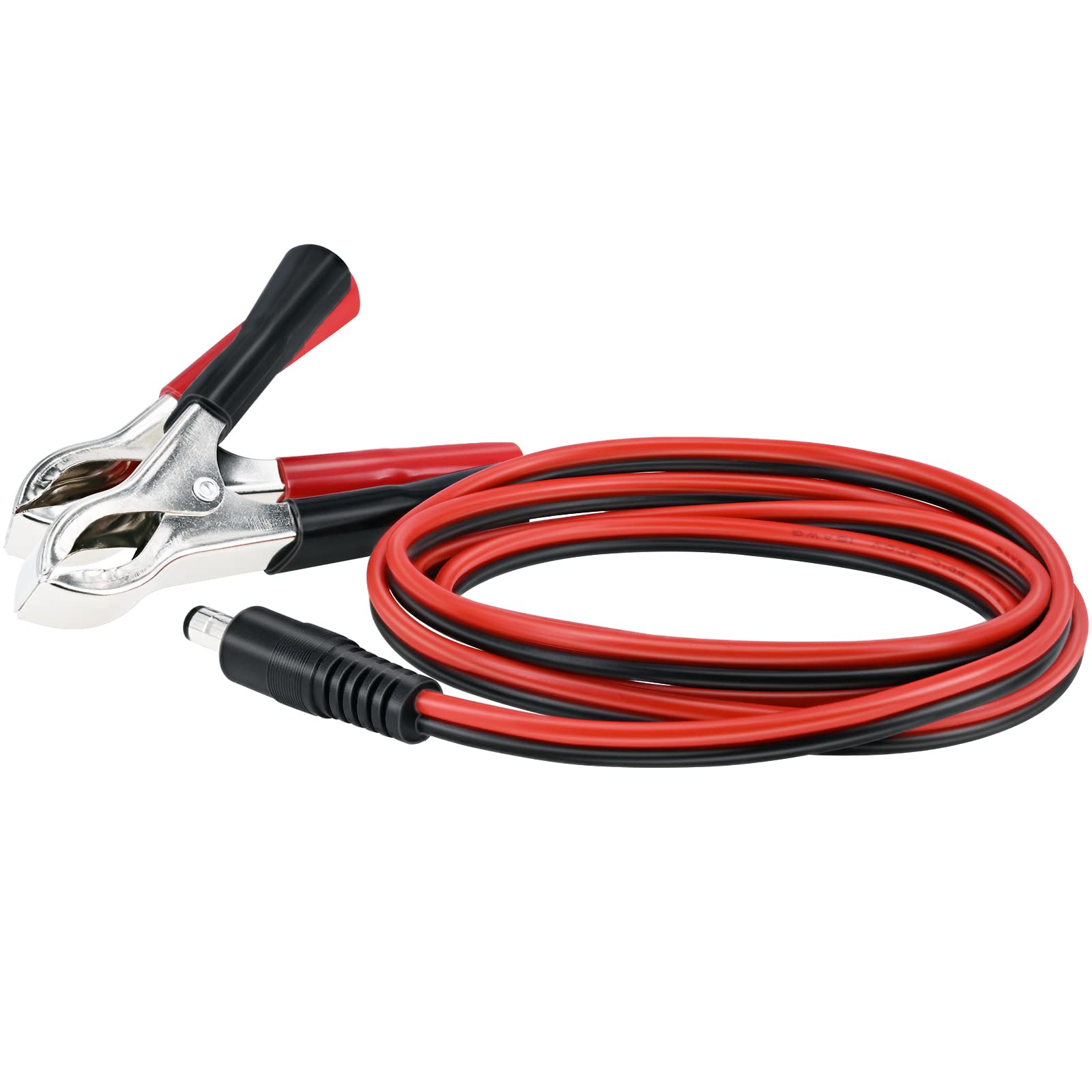 Yeebline DC 5.5x2.1mm Battery Clamp Extension Cable - 5FT 16AWG 12V DC Power Cord with Alligator Clips - Male to Battery Clamp Adapter for Car Charger, Power Supply, Solar Panels, and DIY Electronics Projects