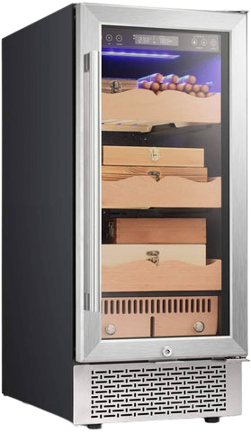 Antarctic Star X51 15 Inch Electric Cigar Humidor with Touch Panel - Silver | Premium Cigar Storage for Home, Office & Gifts | Digital Temperature & Humidity Control