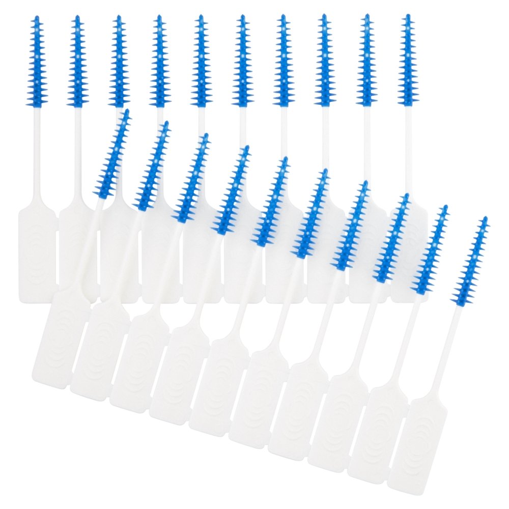 Wire Free Interdental Brush Set - Flexible Floss Aid with Fluoride Coating, 20 Pack (Medium/Large, White) | Perfect for Braces, Bridges & Dental Hygiene Care