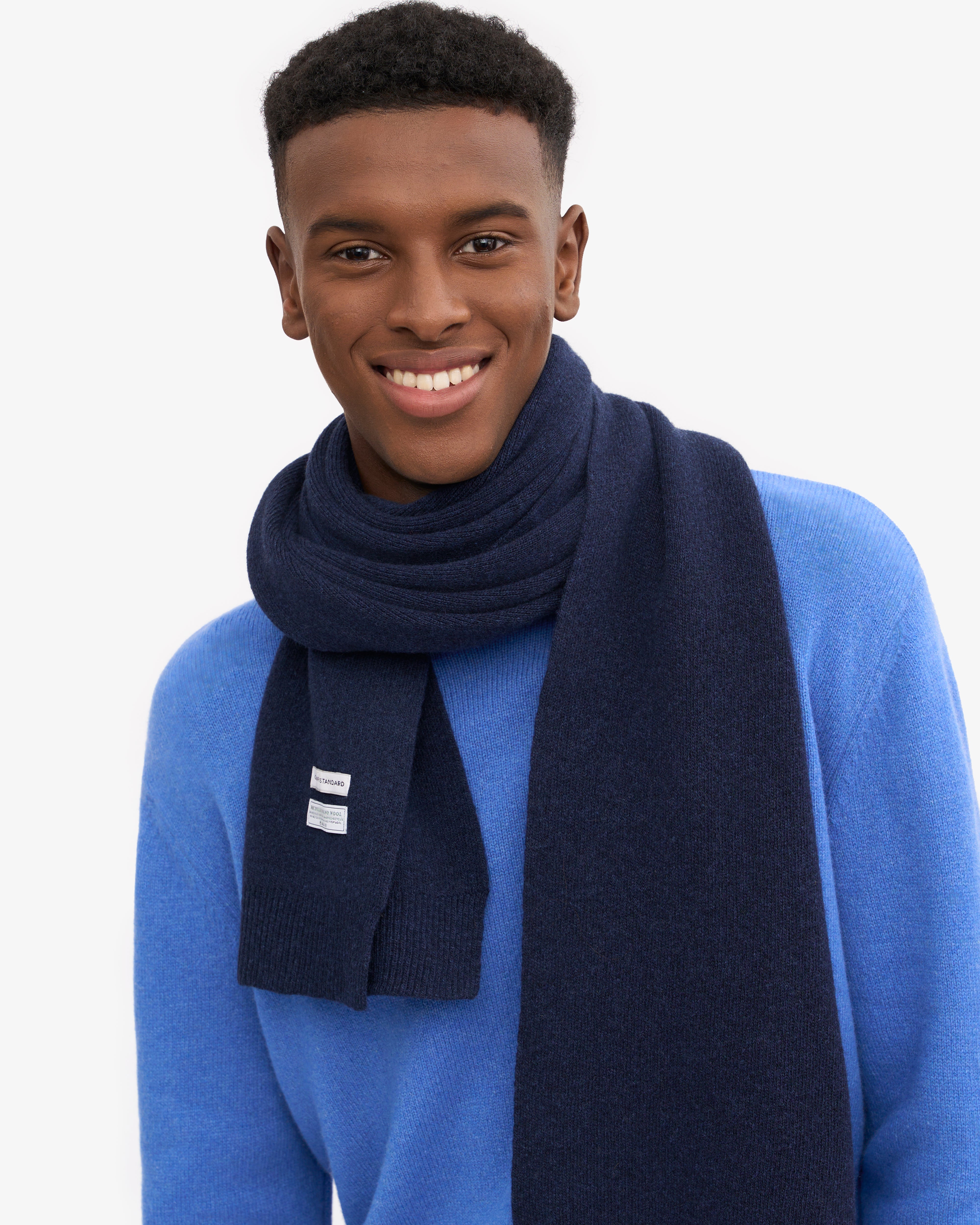 Premium Merino Wool Scarf - Soft & Warm Winter Accessory for Men & Women - Navy Blue - Perfect for Cold Weather, Outdoor Activities & Fashion