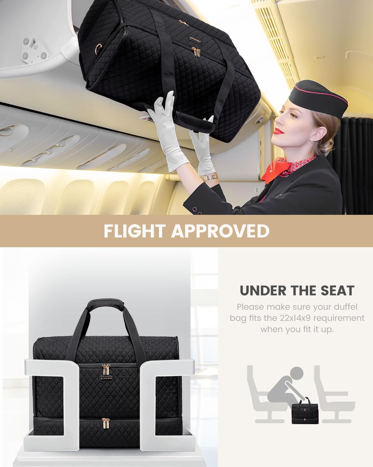 LOVEVOOK Large Travel Duffle Bag for Women - Waterproof Weekender Overnight Bag with Shoe Compartment | Perfect for Hospital Delivery, Gym Yoga, Airplane Carry-On & Weekend Getaways | Spacious Multipurpose Duffel for Workouts, Travel & Sports