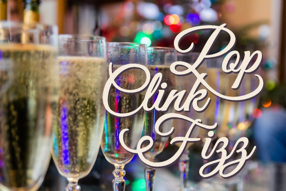 Pop Clink Fizz Champagne Glasses - Set of 12x18 Gallery Quality Metal Wall Art, Aluminum Home Decor for Dining Room & Kitchen - Perfect for Wedding Gifts, Housewarming & Party Decorations