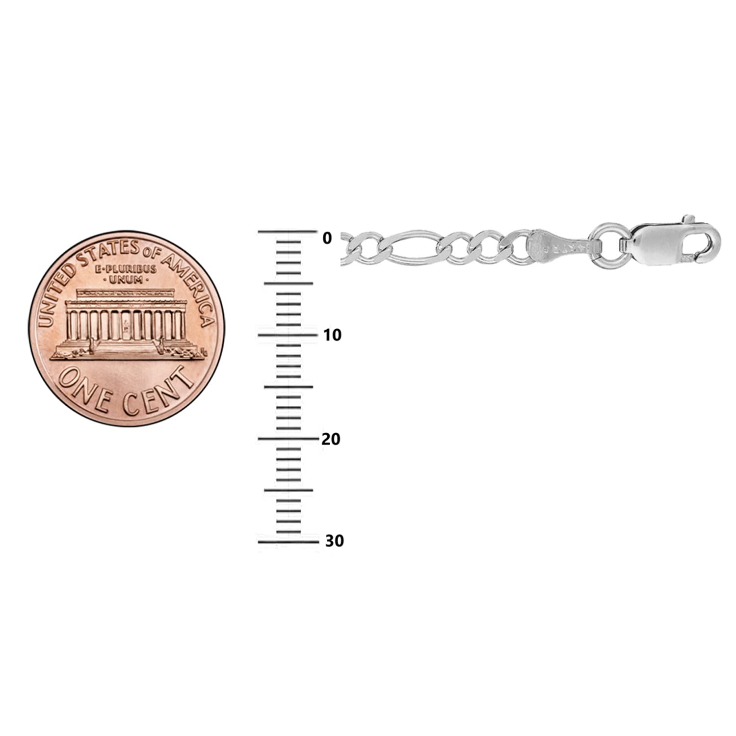 Ritastepens Sterling Silver Italian 3.3mm Figaro Link Chain Anklet Bracelet - 10 Inch Adjustable Ankle Jewelry for Women, Perfect for Beach Vacation & Summer Outfits