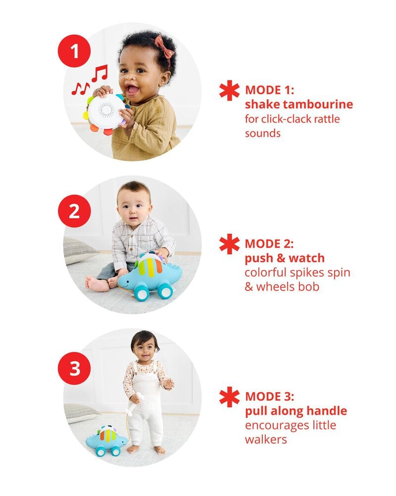 Skip Hop Explore & More Shakin Stegasaurus - 2-in-1 Musical Baby Toy with Lights & Sounds for Toddlers - Perfect for Playtime, Learning & Sensory Development