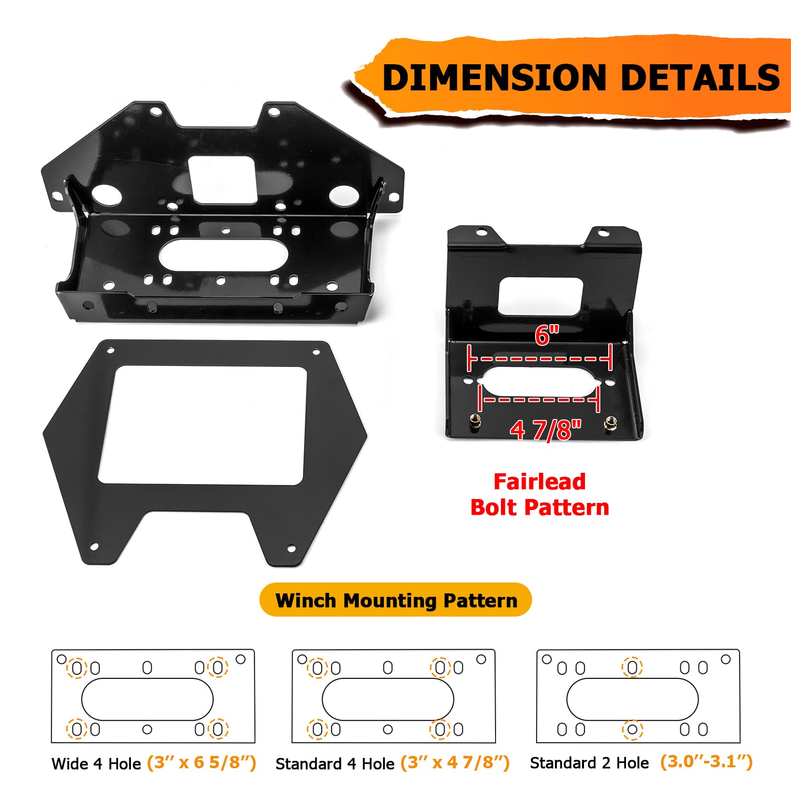 WeiSen Winch Mounting Bracket Plate Kit for Polaris RZR PRO XP 2 & 4 (2020-2025 Models) - Heavy Duty Off-Road Accessory for UTV Trail Riding & Mudding Adventures