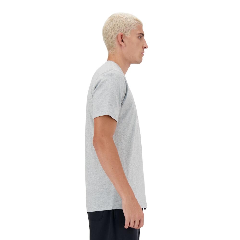 New Balance Men's Sport Essentials Logo T-Shirt - Breathable Cotton Athletic Tee for Running, Gym & Casual Wear | Lightweight Comfort Shirt for Workouts & Everyday Style