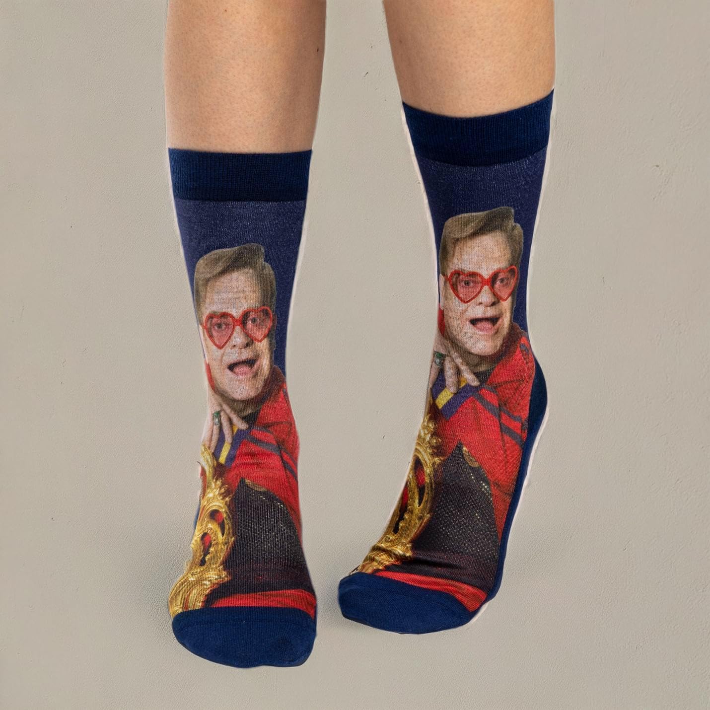 Good Luck Sock Women's Elton John Inspired Crew Socks - Colorful Music Themed Novelty Socks for Adults - Perfect Gift for Musicians & Concert Goers