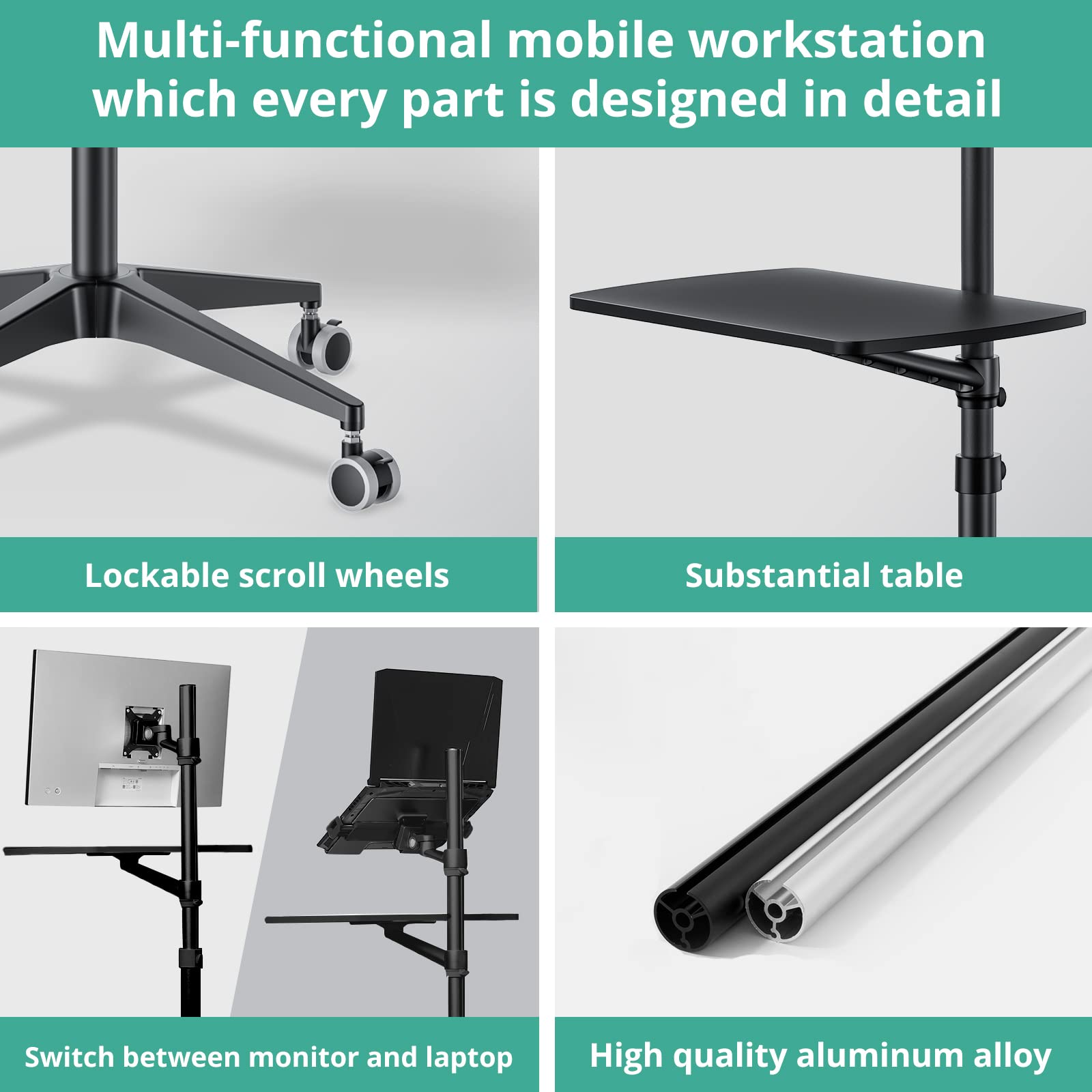 Viozon Adjustable Mobile Desk - 34