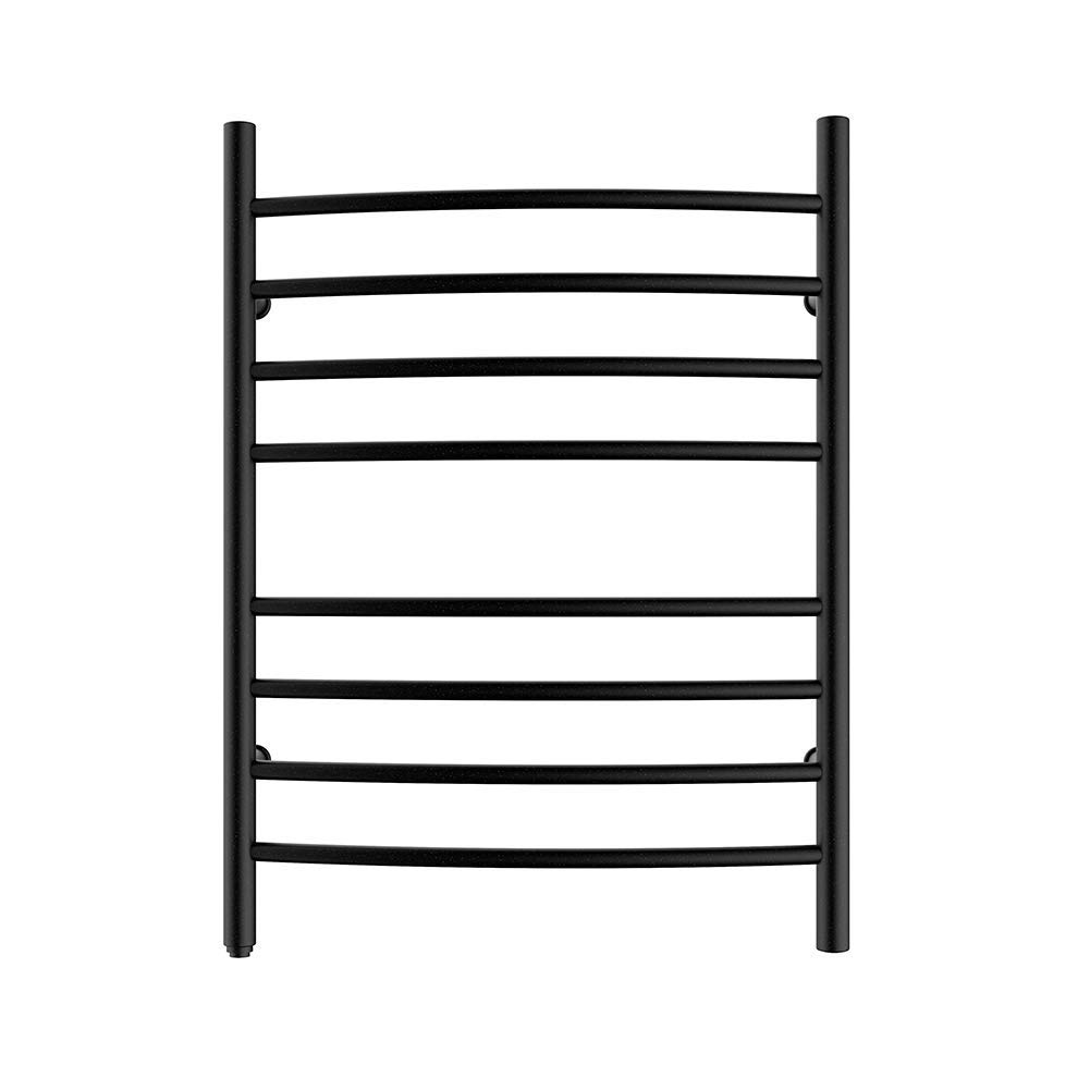 Heated Towel Warmer - 8 Bar Plug-in Bath Towel Heater & Drying Rack for Bathroom | Matte Black | Warm Towels for Spa, Hotel & Home Luxury