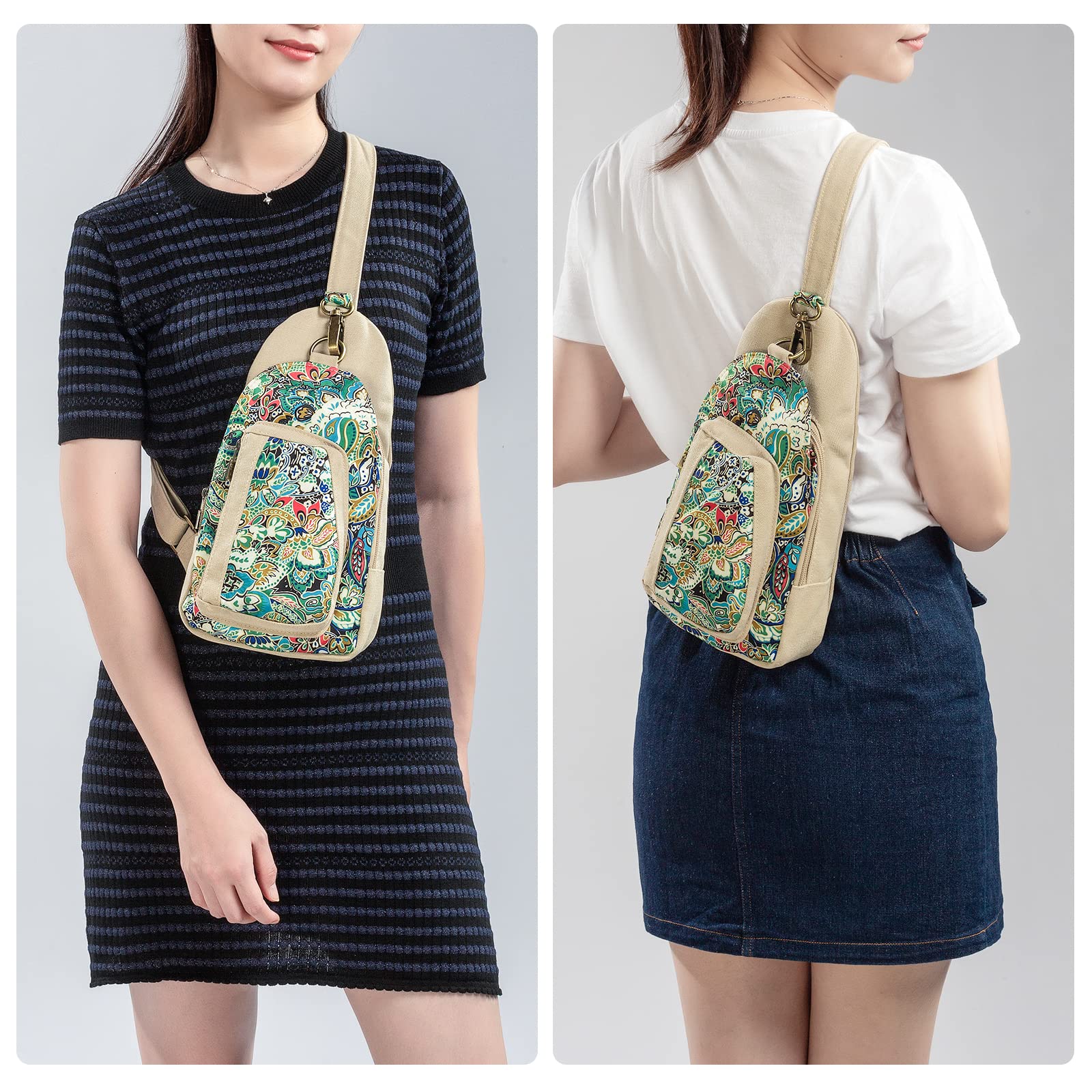 Black Butterfly Canvas Chest Bag - Small Crossbody Pack for Travel, Hiking & Outdoor Adventures - Stylish Inclined Shoulder Bag for Women & Men - Perfect for Concerts, Festivals & Daily Use