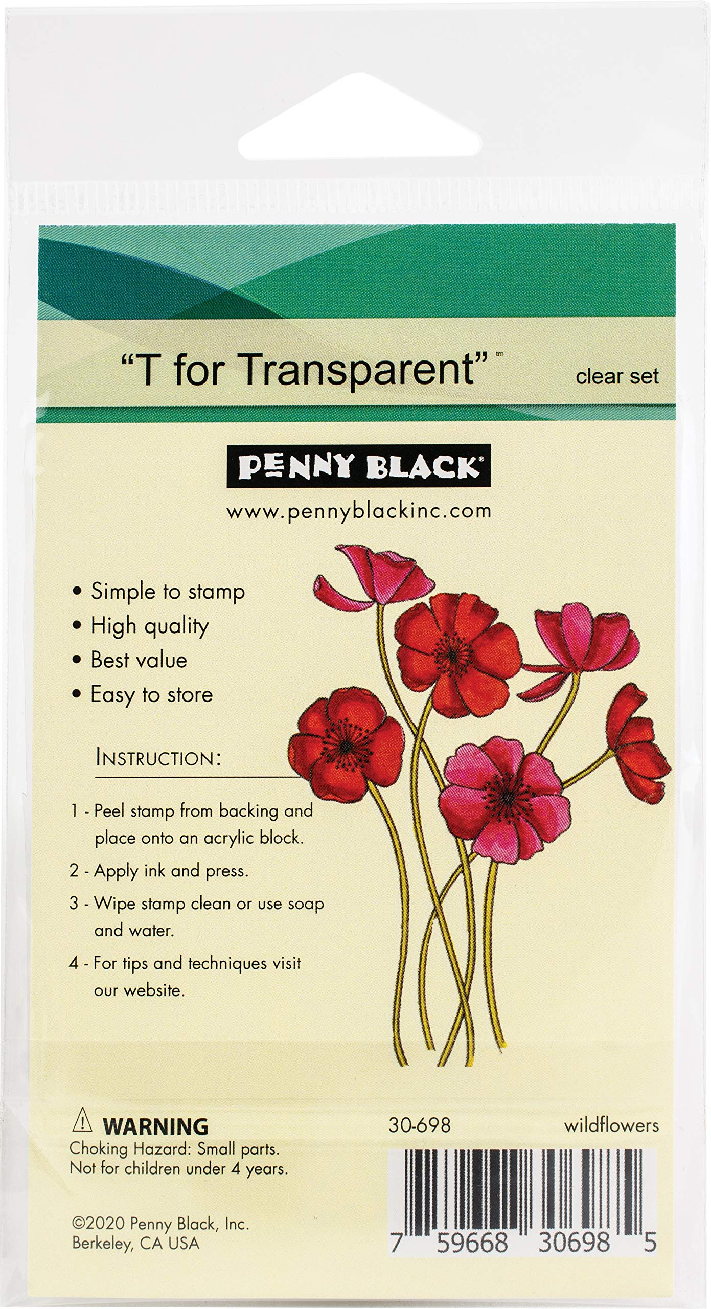 Penny Black Incorporated CLR Stamp Wild Flowers - Vintage Postage Stamp for Collectors, Scrapbooking & Decorative Crafts