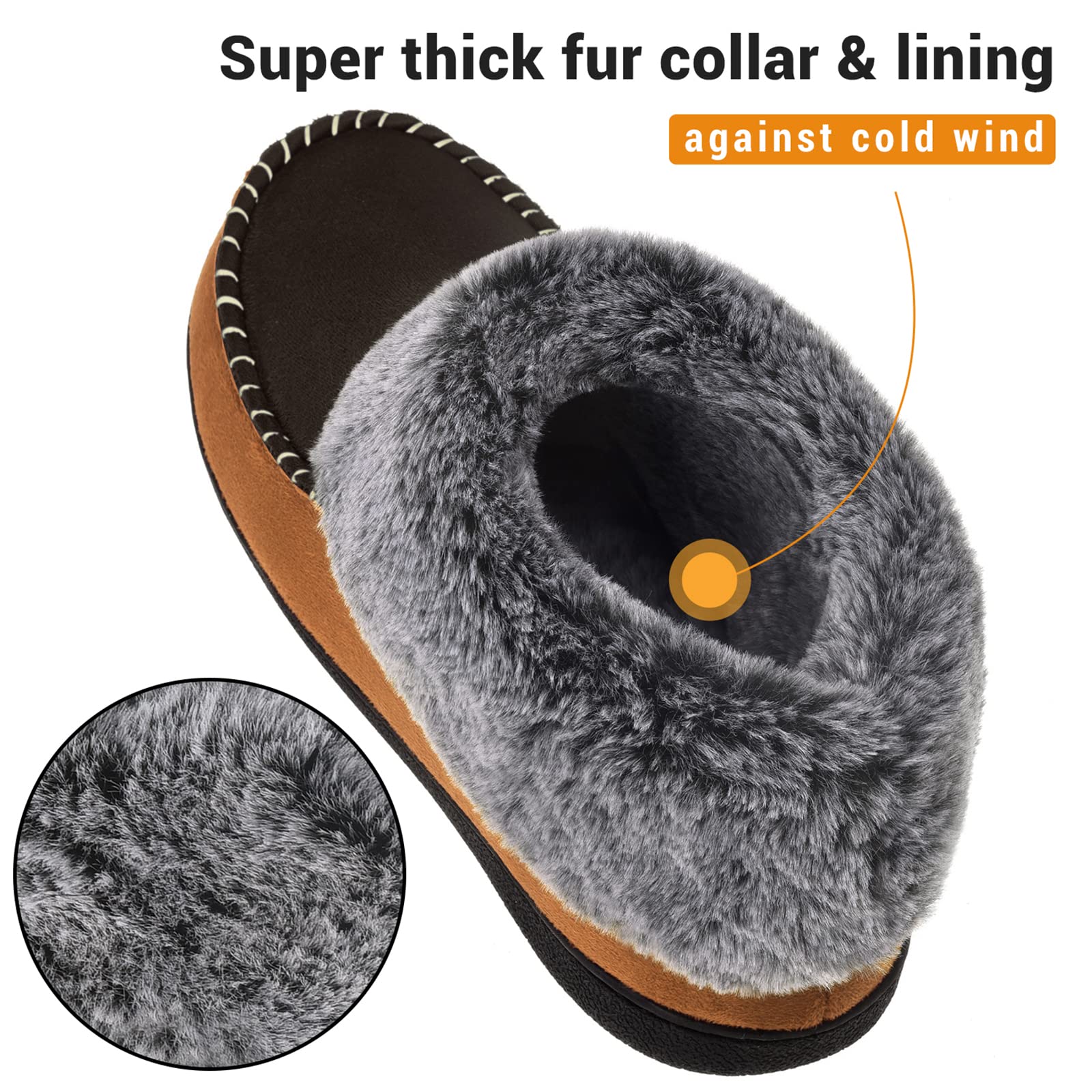 VONMAY Women's Fuzzy Plush Bootie Slippers - Warm Suede Moccasin House Shoes with Memory Foam & Non-Slip Sole for Indoor/Outdoor Wear - Perfect for Winter Comfort at Home, Office or Travel