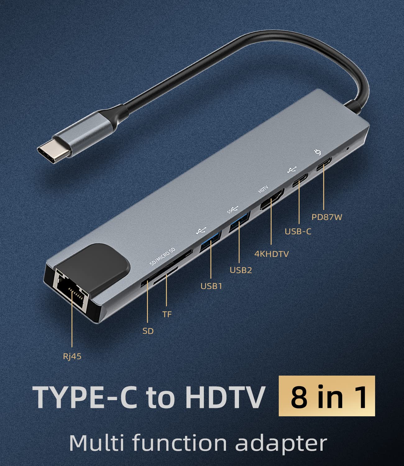 iPhone 15 Pro Max 8-in-1 USB C Hub with LAN Port, Micro/SD Card Reader, USB 3.0, HDMI, Thunderbolt 4 Fast Charging & DisplayPort - Universal Docking Station for MacBook Pro, HP, Surface & More - Perfect for Work, Gaming & Home Office Setup