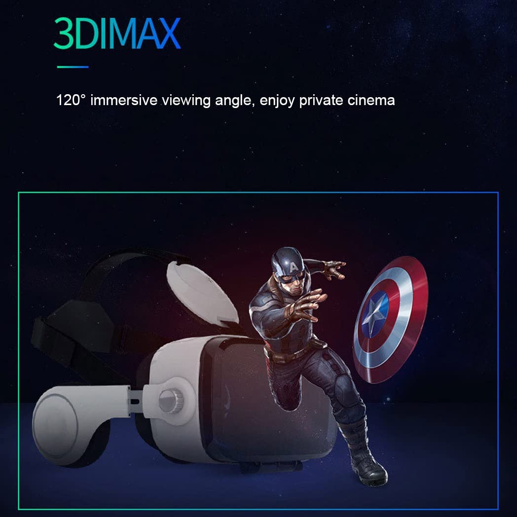 3D VR Headset with Bluetooth Controller - Compatible with iPhone 13 Pro Max/13 Pro/13/12/11, Samsung Galaxy S21, Huawei & Xiaomi Series - Immersive Virtual Reality Gaming & Movie Experience (Color: E, Size: iOS)