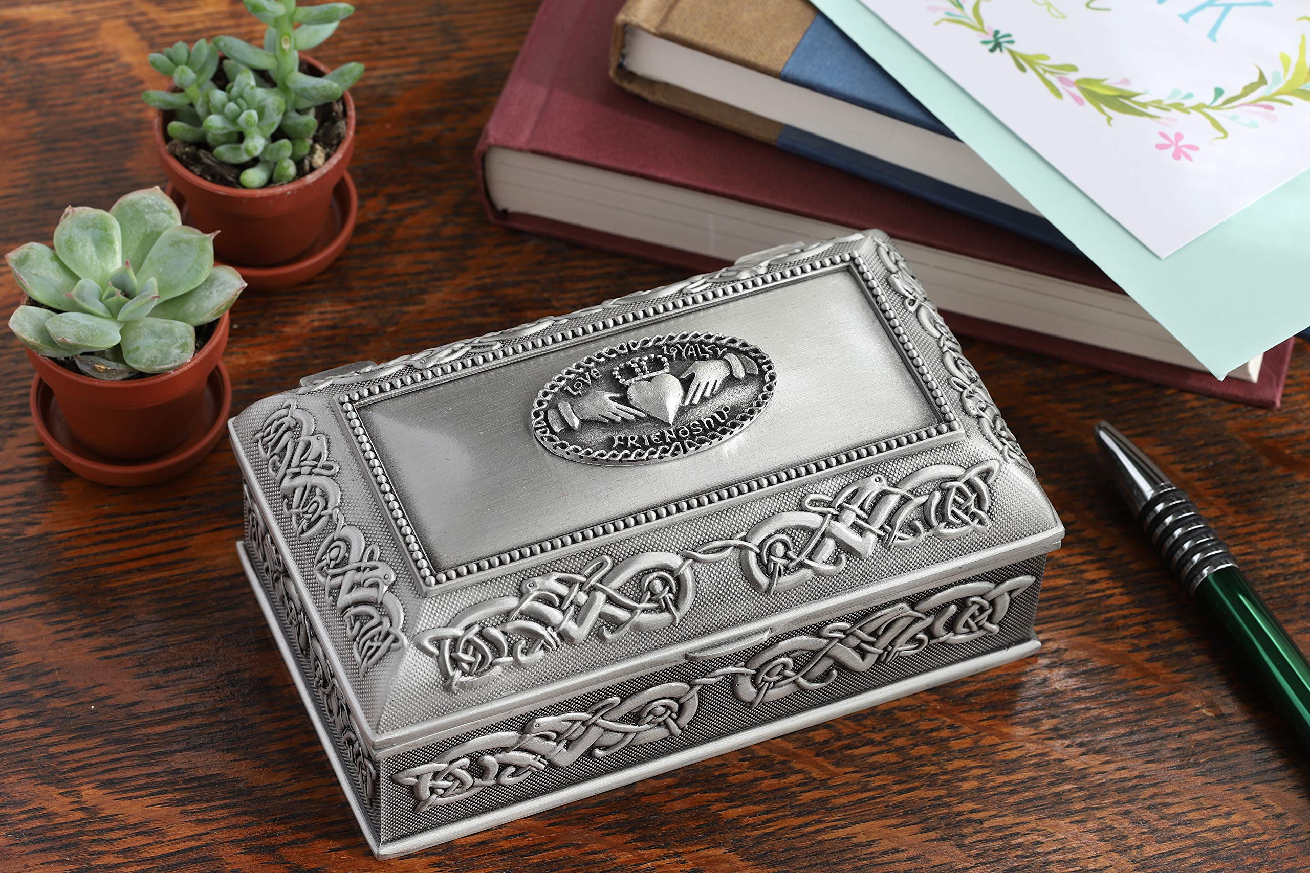 Biddy Murphy Irish Pewter Claddagh Jewelry Box for Women | Handcrafted Celtic Gift from Ireland | Perfect for Wedding, Anniversary & Birthday Presents