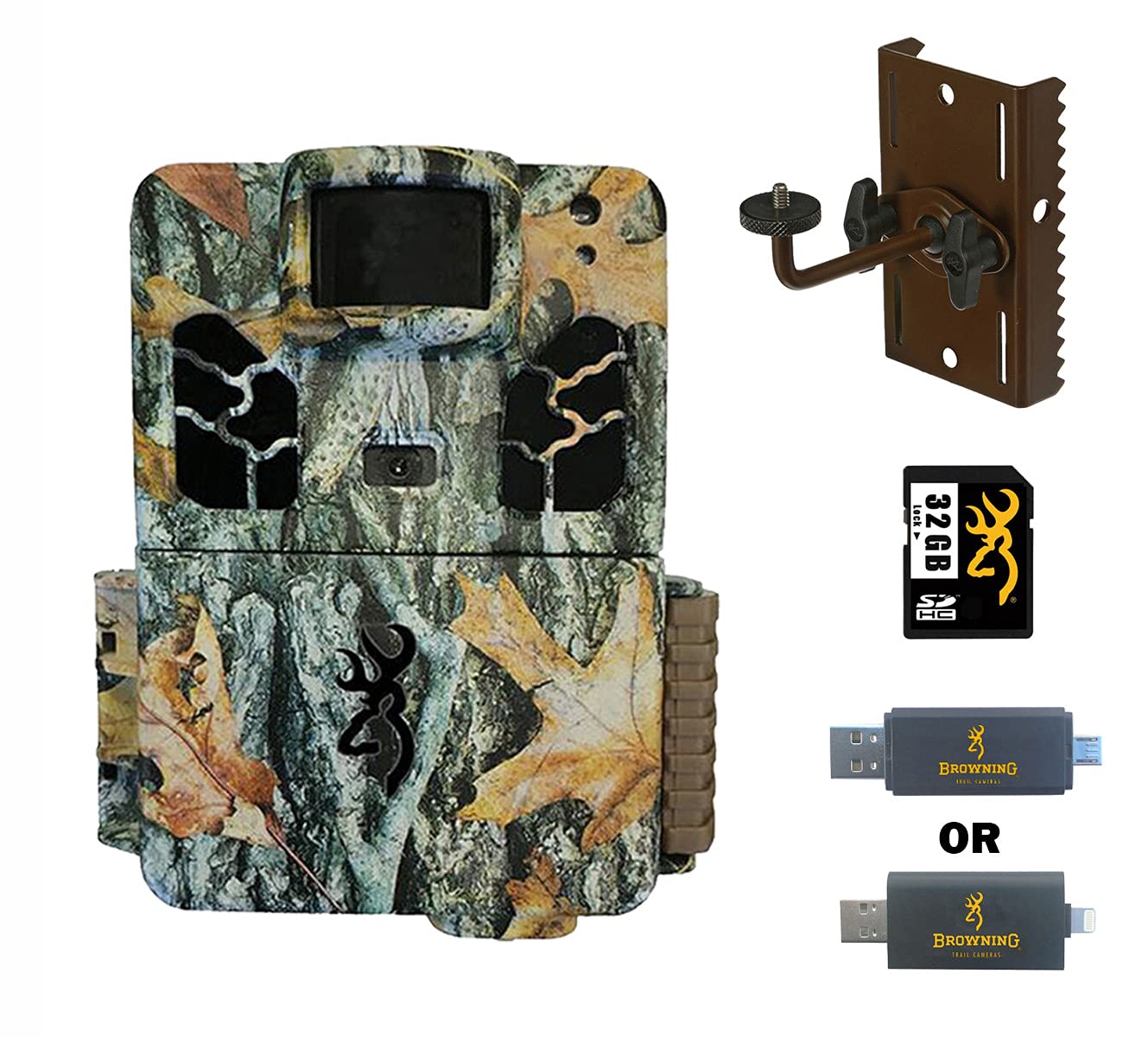 Browning Dark Ops HD Pro X Trail Camera - 20MP Game Camera with Night Vision, 32GB SD Card & Dual Card Reader (iOS/Android) - Perfect for Wildlife Monitoring, Hunting, and Outdoor Security