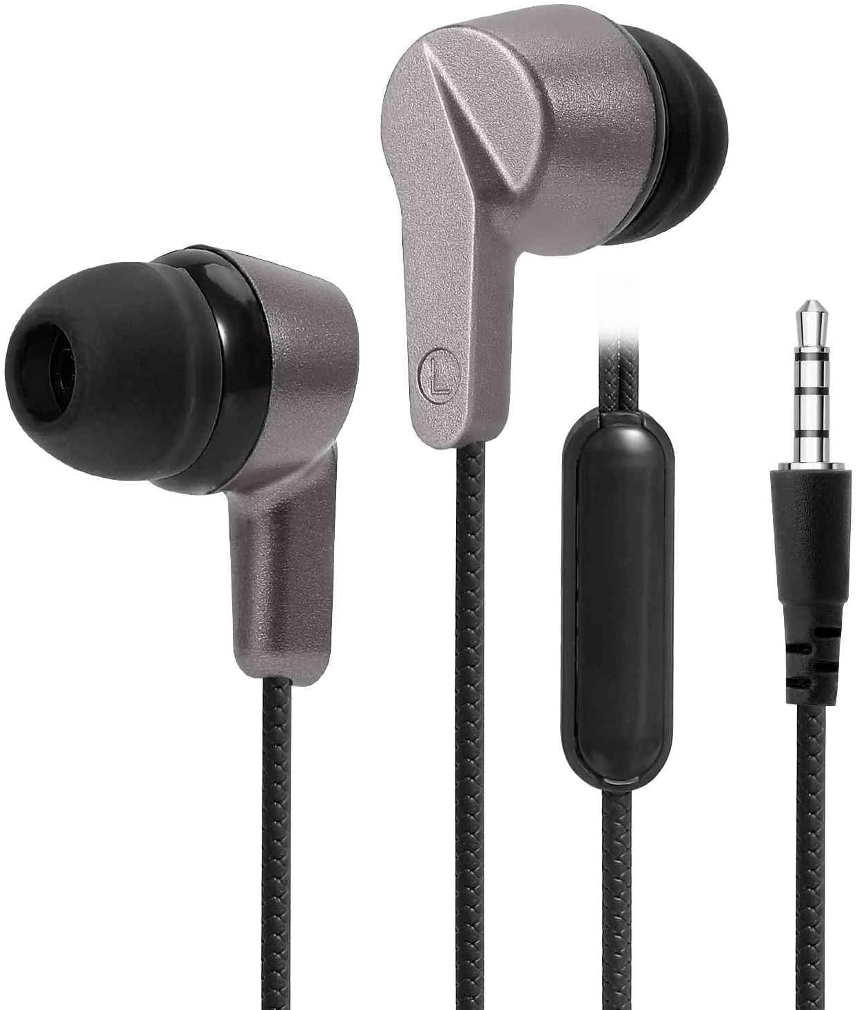 UrbanX R2 Wired in-Ear Headphones with Microphone - Compatible with Motorola Moto G7 Play - Tangle-Free Cord, Noise Isolating Earphones, Deep Bass Sound, Soft Silicone Ear Tips - Perfect for Commuting, Workouts & Gaming