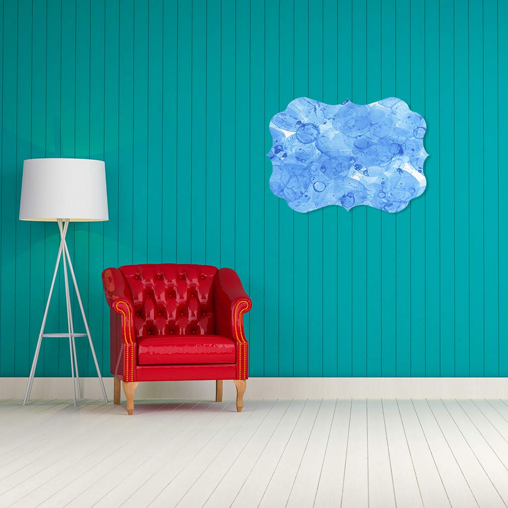 Blue Bubble Art Wall Decor - Benelux Shape Picture Frame 12x8 Inches for Living Room, Bedroom & Office | Unique Home Sign & Modern Interior Design