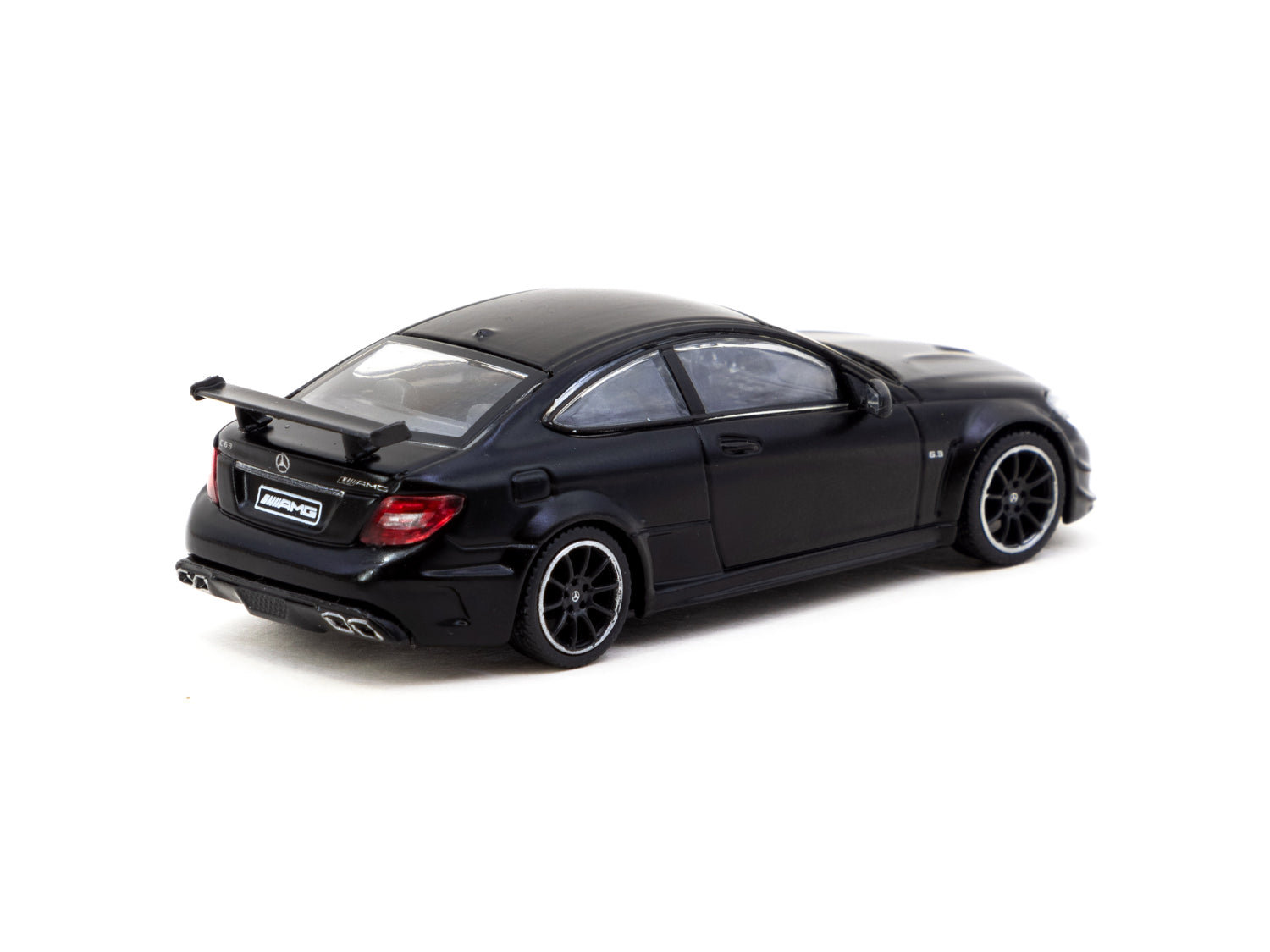 Tarmac Works 1/64 Scale Mercedes Benz C 63 AMG Coupé Black Series Diecast Model Car - Matte Black Finish | Collectible Miniature for Car Enthusiasts | Perfect for Display, Gifts, and Racing Collections