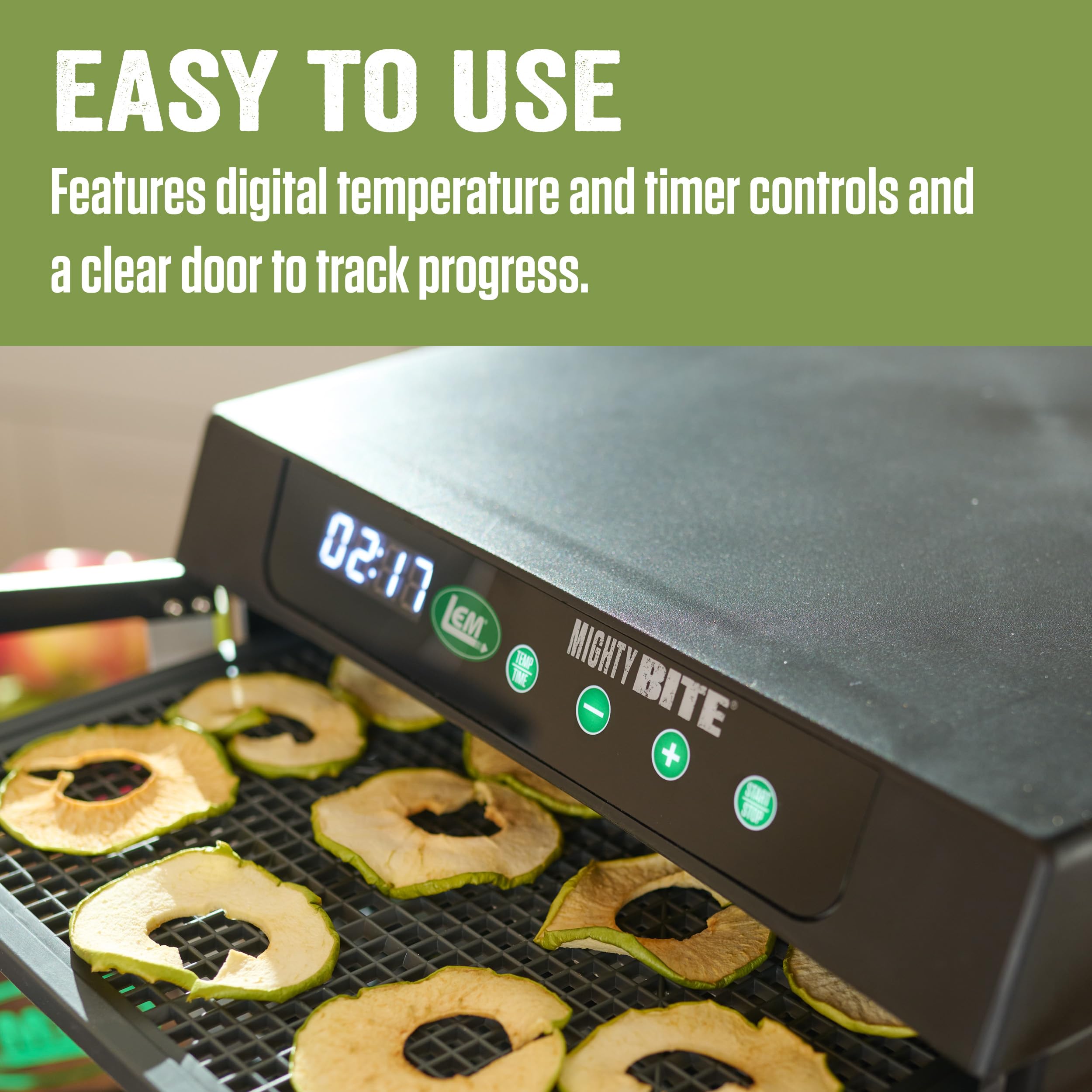 LEM Products MightyBite 10-Tray Food Dehydrator for Beef Jerky, Meat, Vegetables & Fruits | Includes Dryer Machine & 10 Trays | Perfect for Home Kitchen, Camping & Healthy Snacks | Black