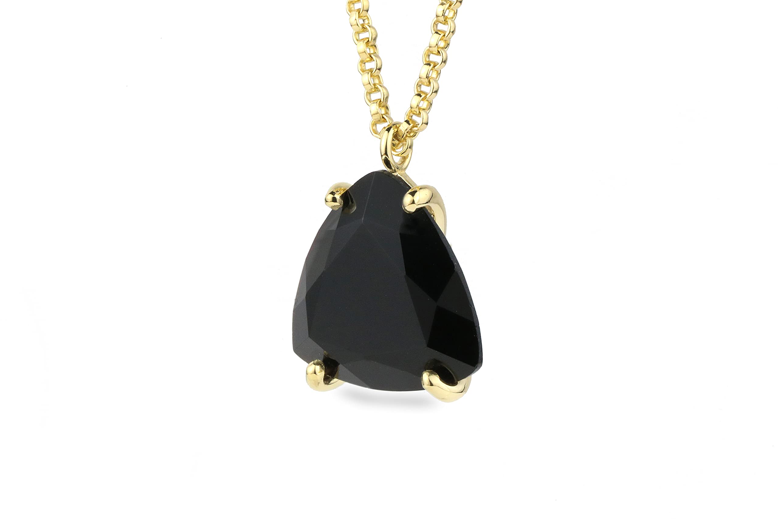 14k Gold Black Onyx Necklace - Handmade Women's Fine Jewelry for Everyday Wear