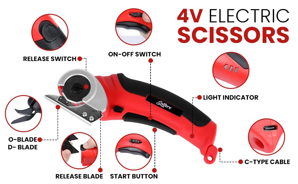 Cordless Electric Cutter - Rechargeable Fabric & Cardboard Cutting Tool with Carrying Case | Perfect for DIY Crafts, Home Renovation & Packaging Projects | Durable Plastic Design
