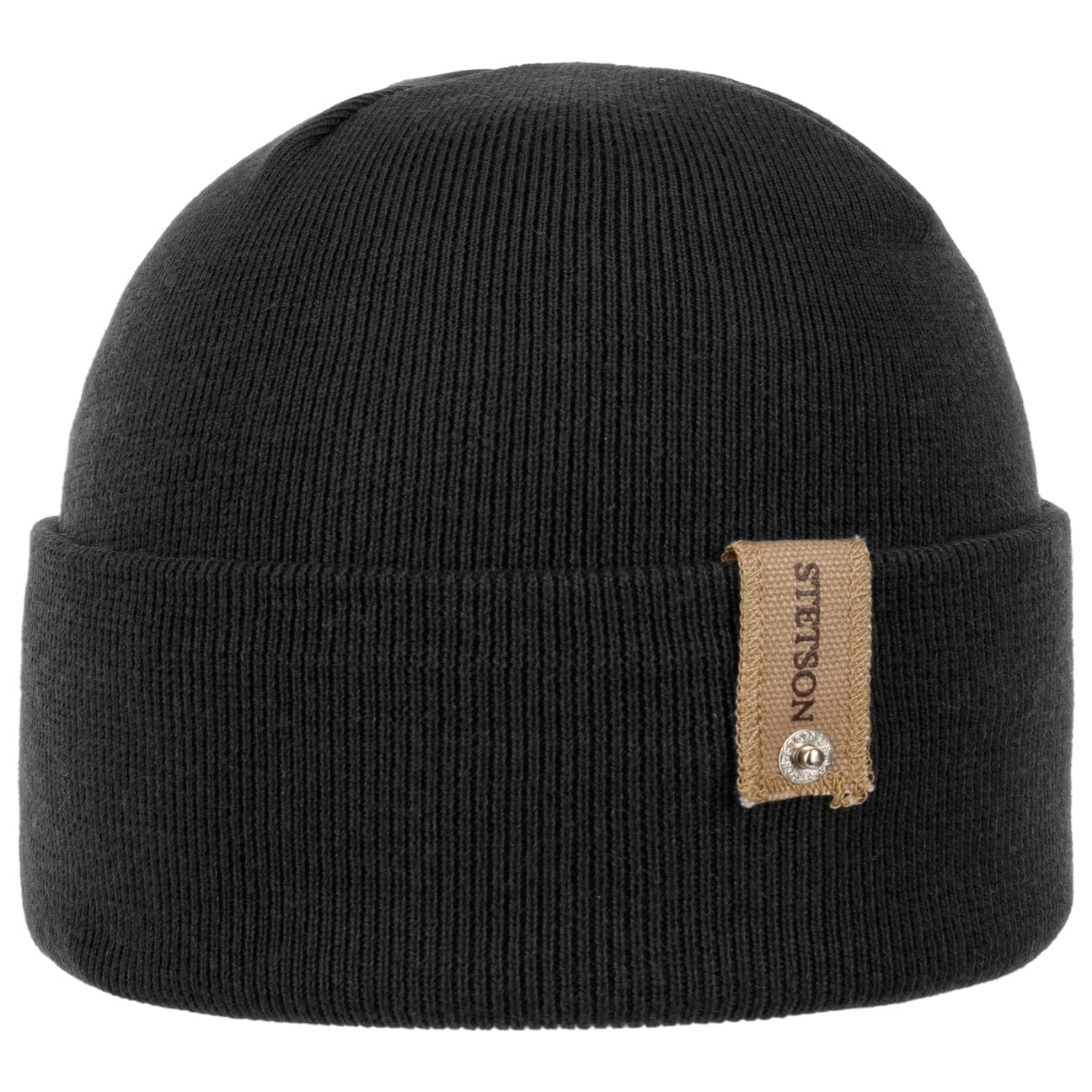 Stetson Organic Cotton Merino Wool Beanie with Foldable Cuff - Warm Winter Hat for Men & Women - Perfect for Skiing, Hiking, and Cold Weather Activities
